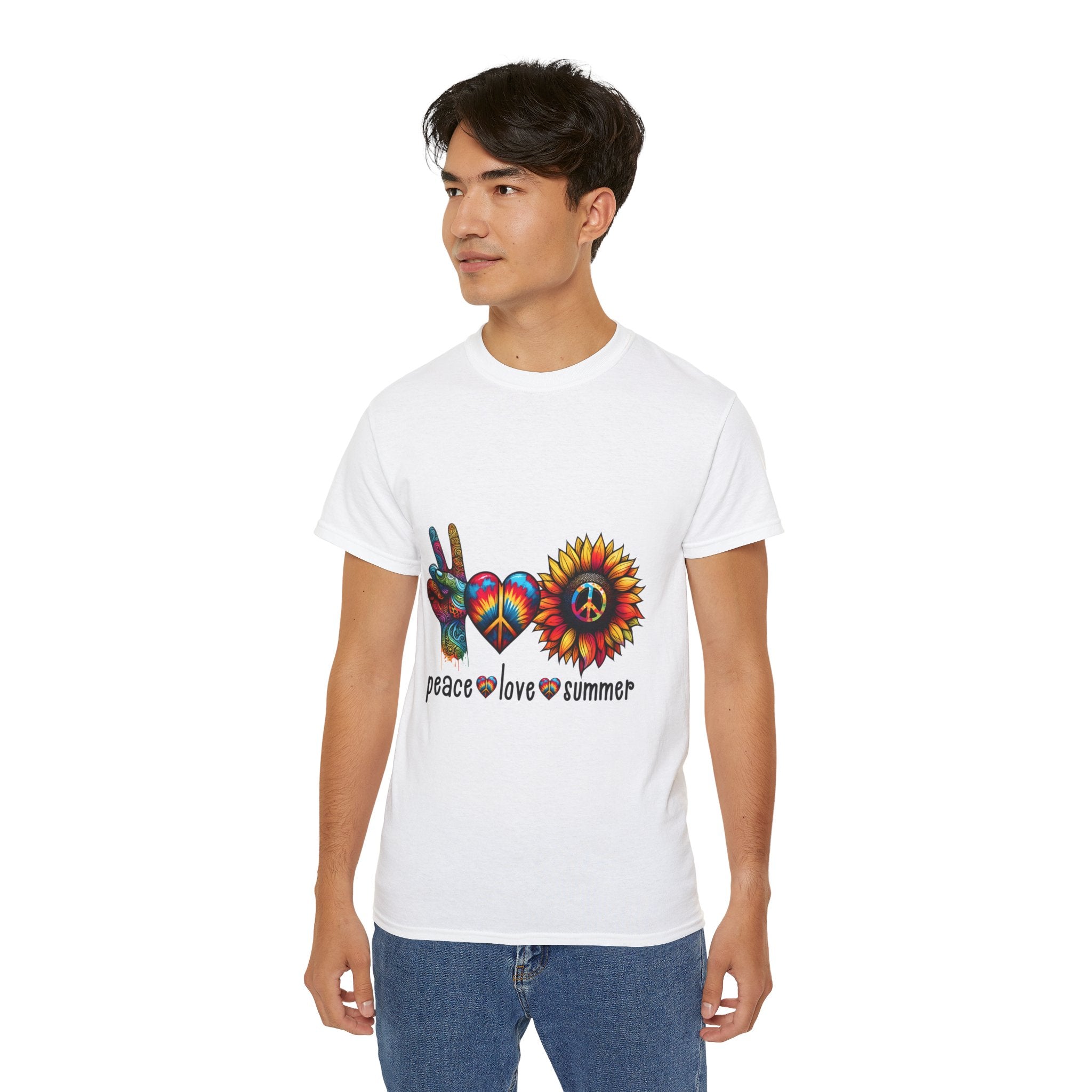 Hippie t-shirt, peace" and "love t-shirt