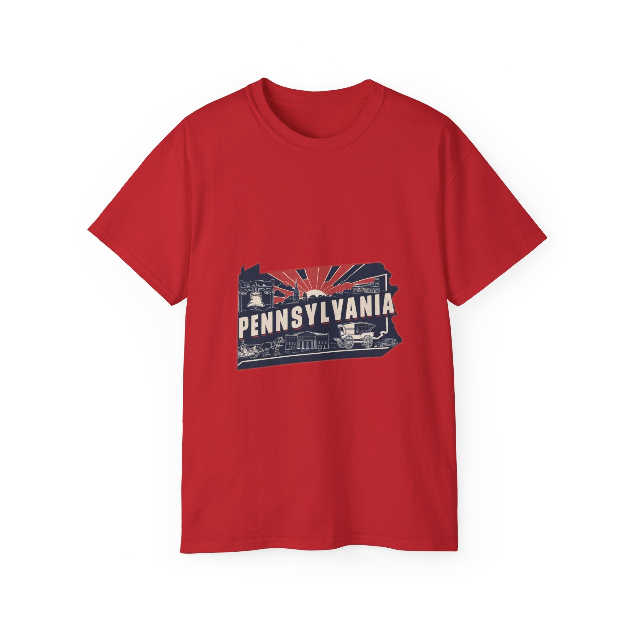 Retro Iconic Stati Uniti: T-shirt Pennsylvania