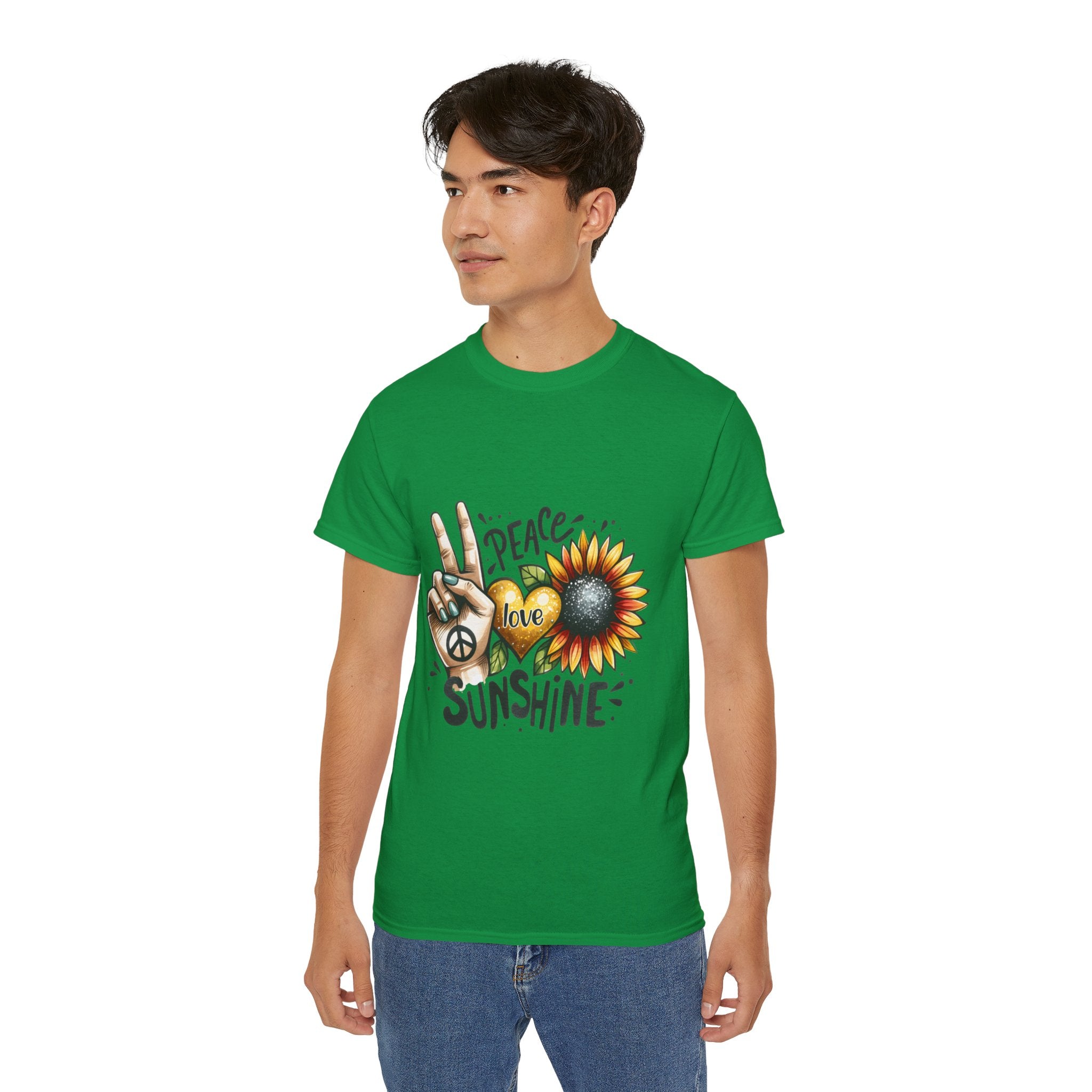 T-shirt Tournesol, T-shirt Peace Love Sunshine