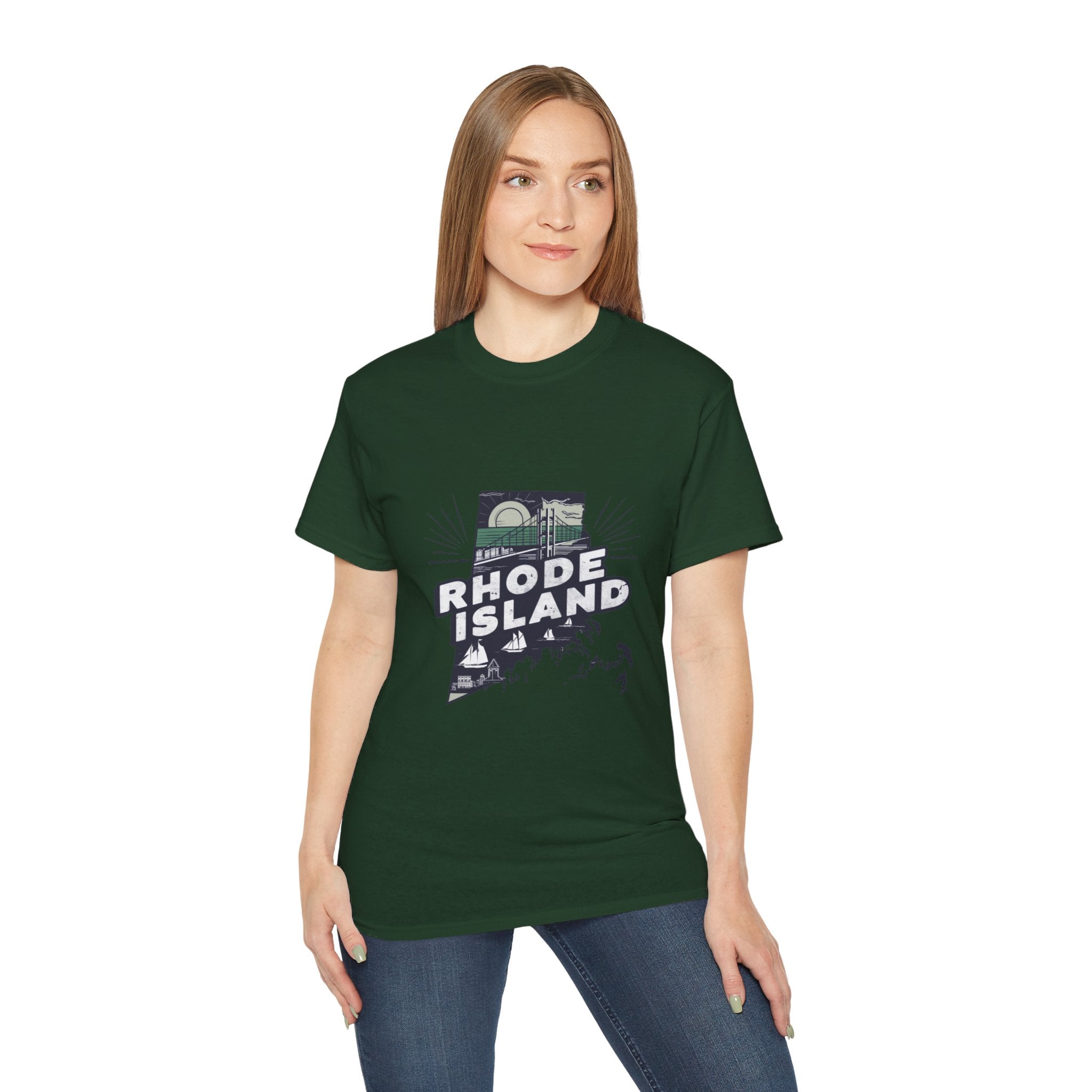 Retro Iconic States degli Stati Uniti: t-shirt Rhode Island