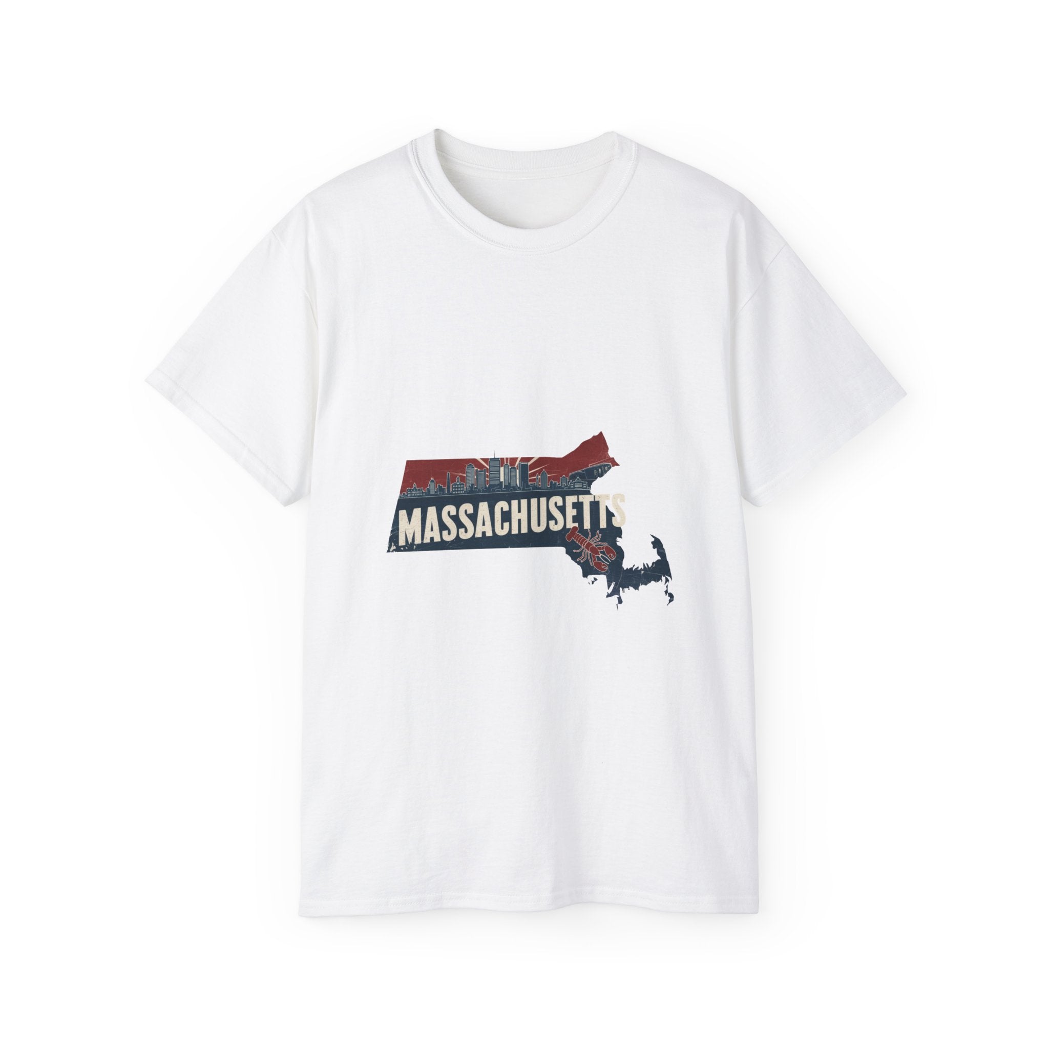 États américains emblématiques rétro : t-shirt Massachusetts