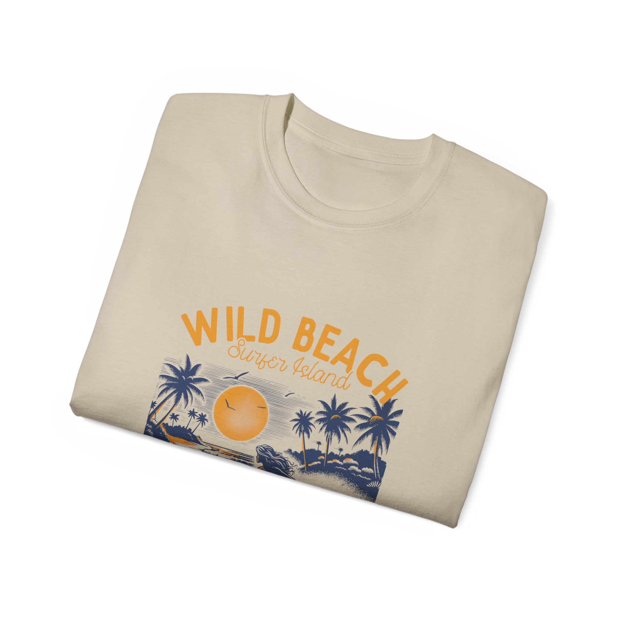 Plage d'été vintage : t-shirt plage sauvage