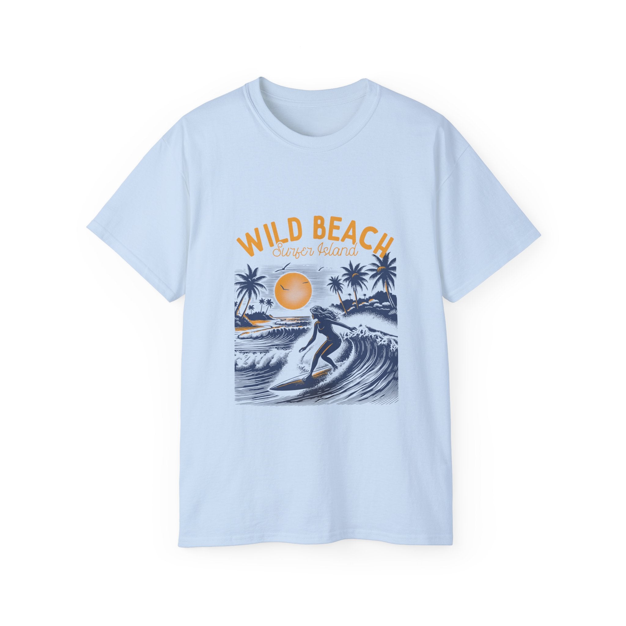 Plage d'été vintage : t-shirt plage sauvage