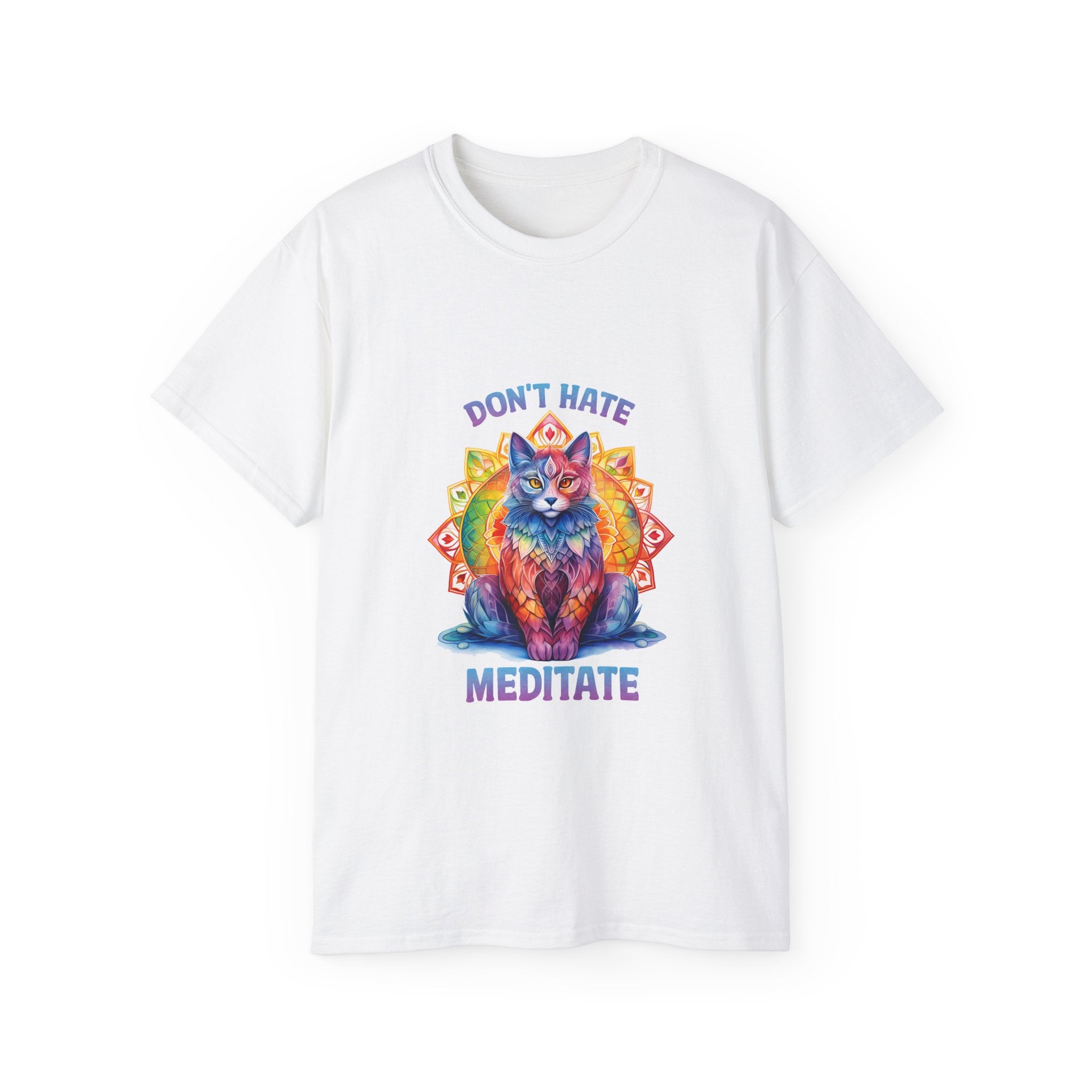 Yoga t-shirt, Mediatation t-shirt, Don't Hate  Meditate T-shirt