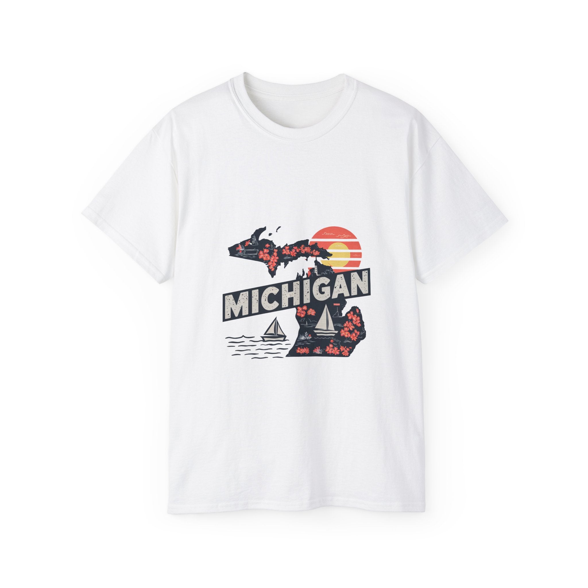 États américains emblématiques rétro : t-shirt Michigan