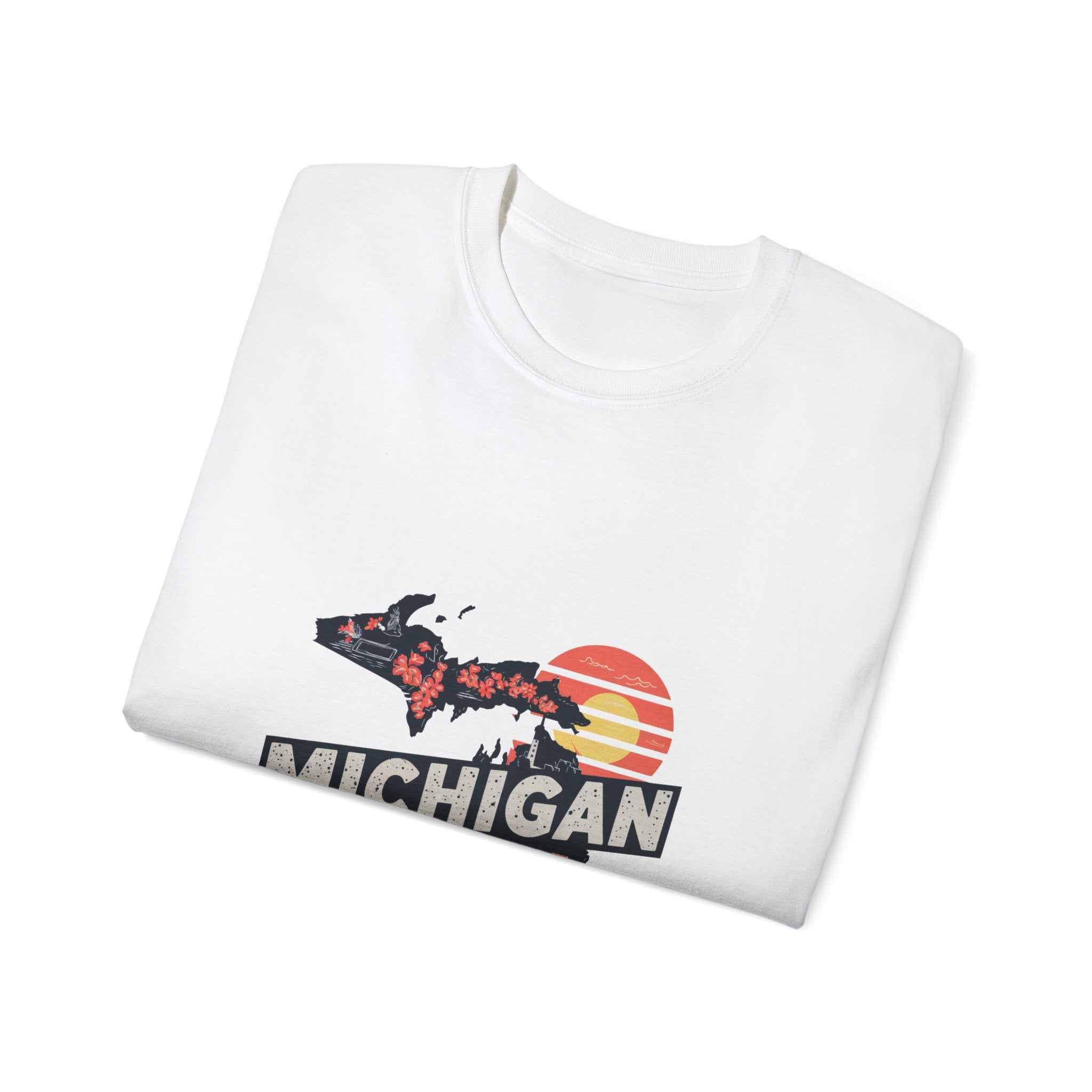 États américains emblématiques rétro : t-shirt Michigan