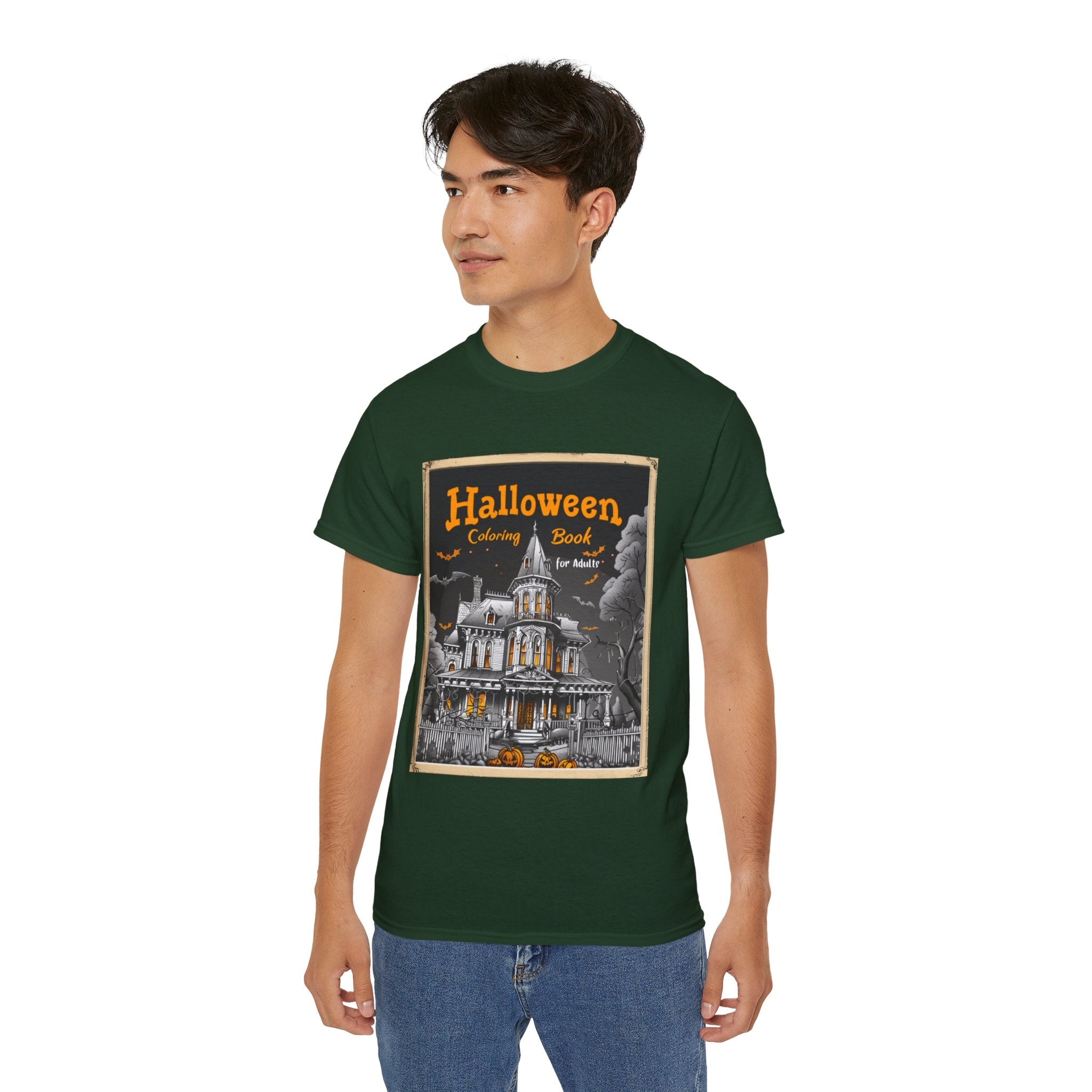 Halloween Coloring Book Graphic T-Shirt – Haunted House Edition