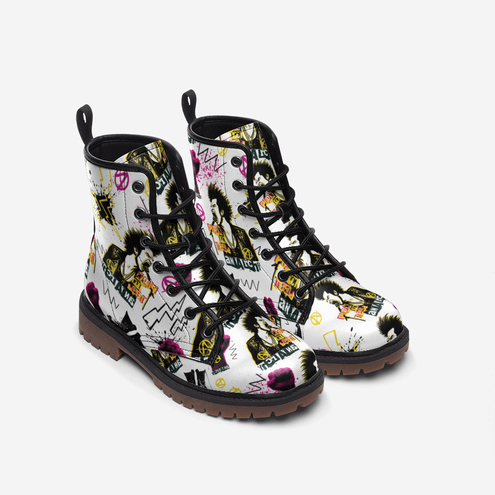 Bold Punk Vegan Combat Boots - Unleash Your Rebellious Spirit