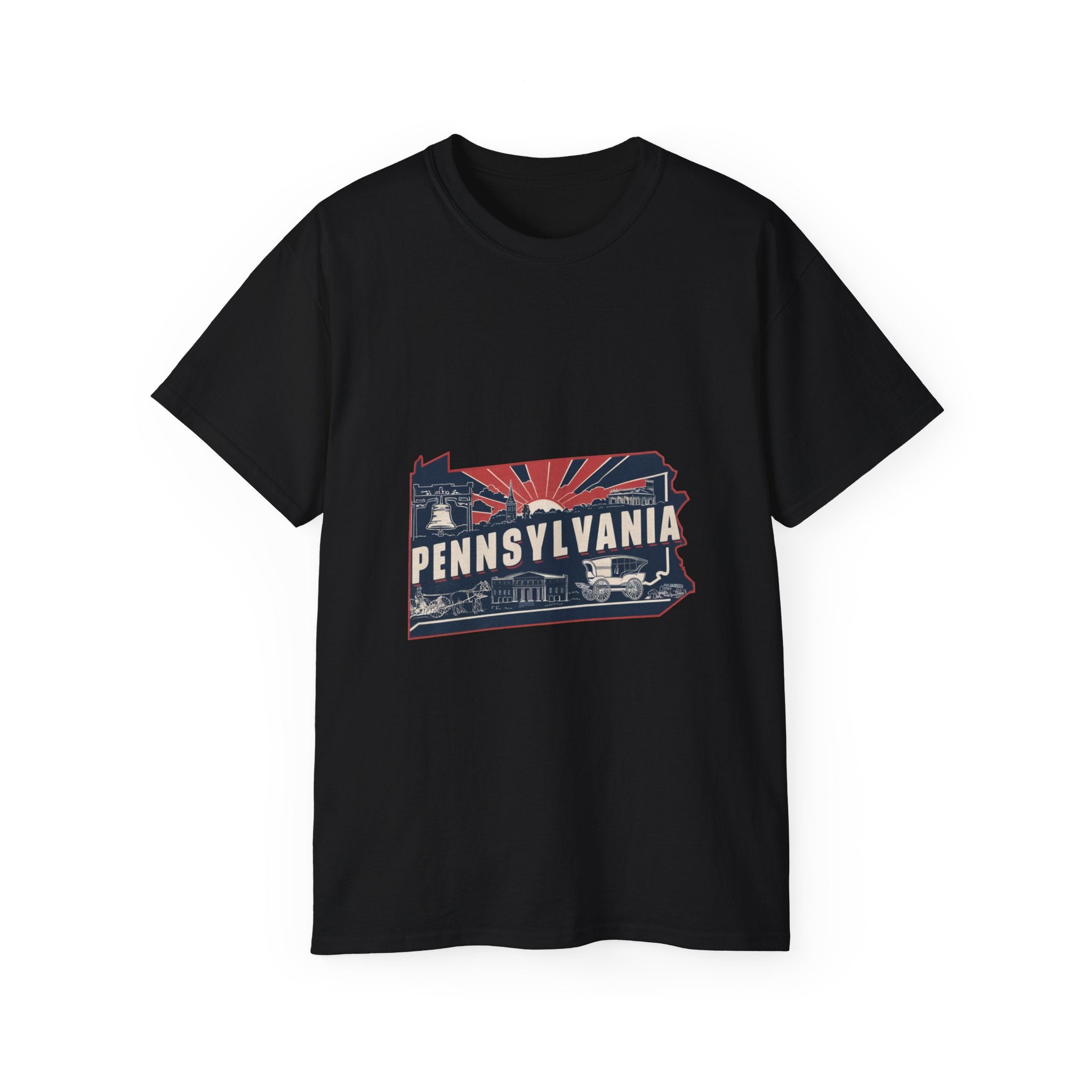 États américains emblématiques rétro : t-shirt Pennsylvanie