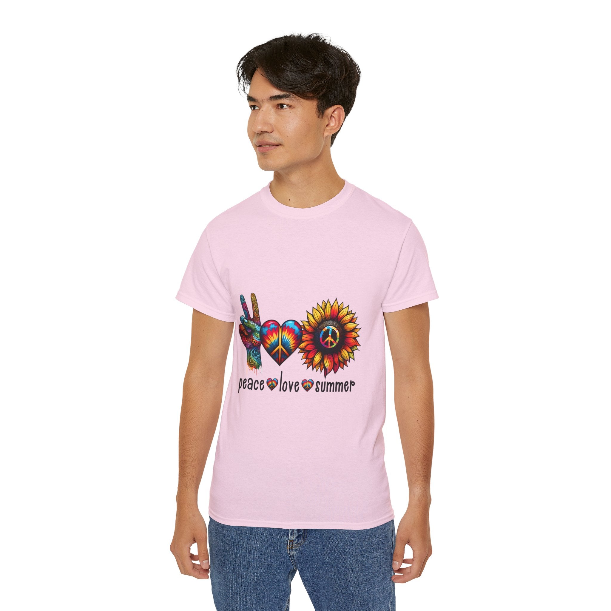 T-shirt hippie, t-shirt "paix" et "amour"