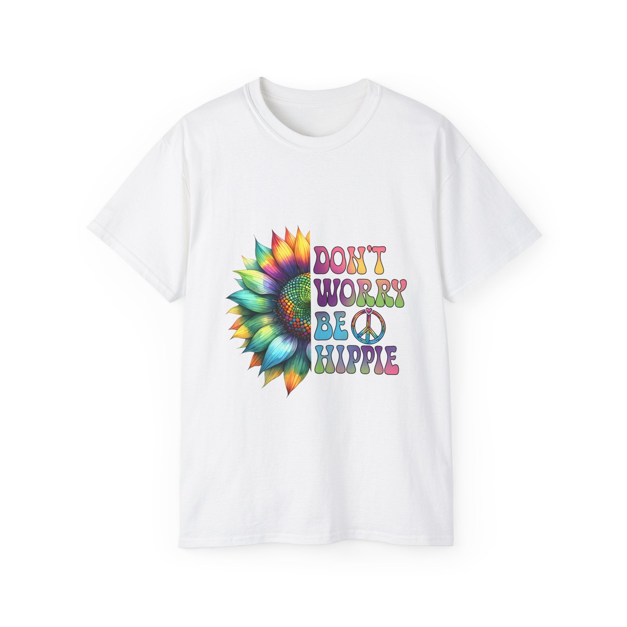 T-shirt hippie, t-shirt girasole brillante