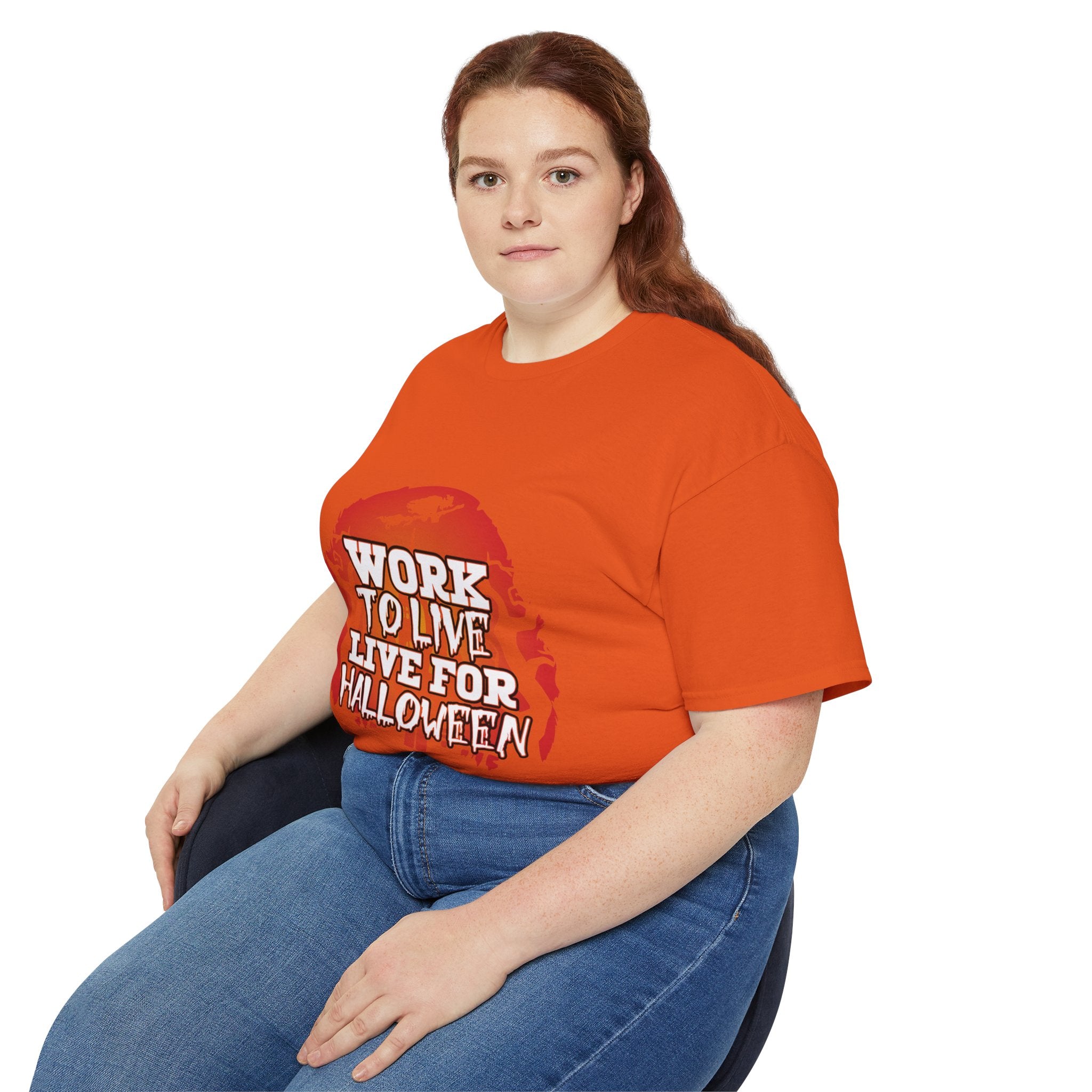 Work to Live, Live for Halloween" Graphic T-shirt