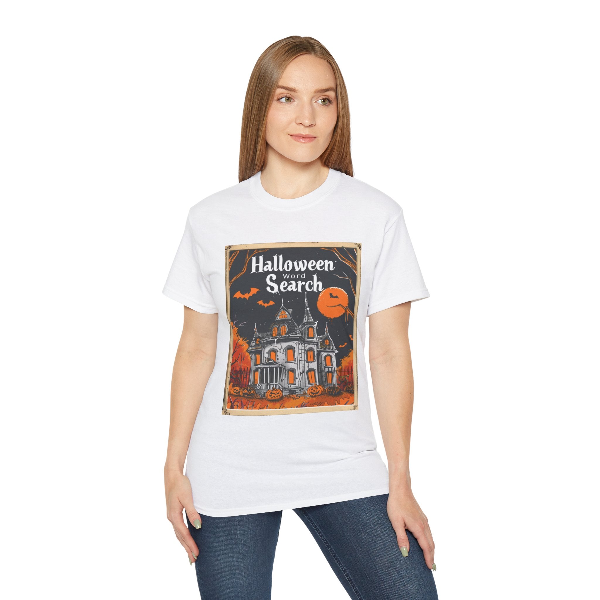 Halloween Word Search T-Shirt – Haunted House Spooky