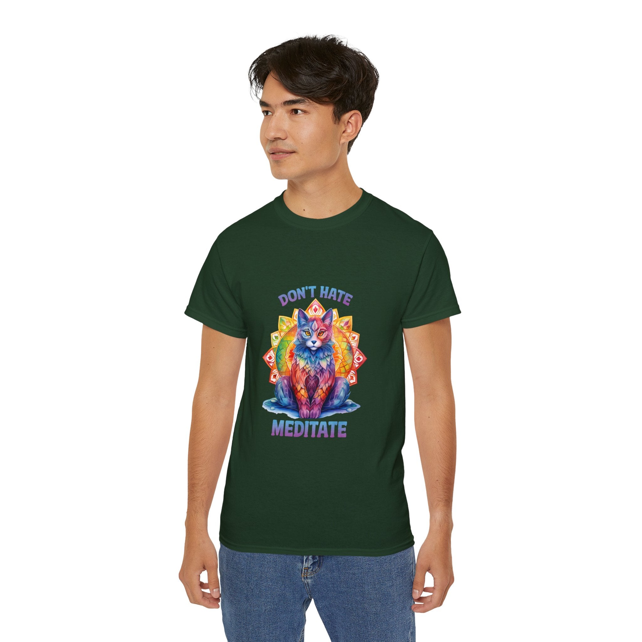 Yoga t-shirt, Mediatation t-shirt, Don't Hate  Meditate T-shirt