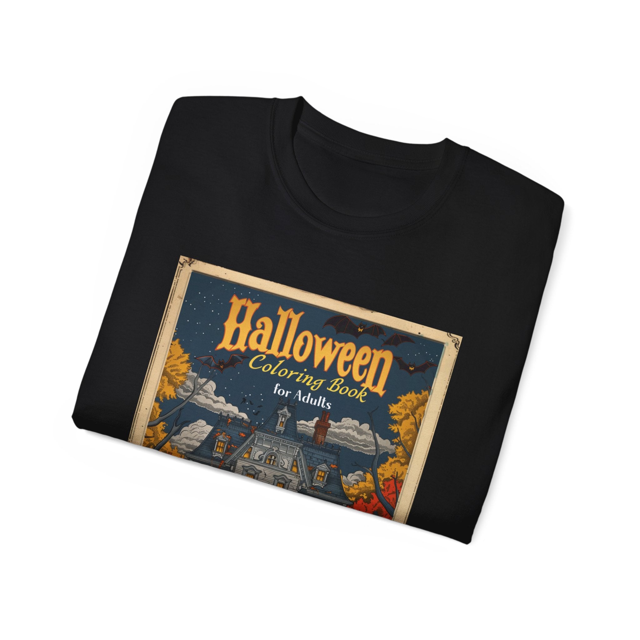 Halloween Coloring Book for Adults T-Shirt – Spooky Haunted House Design