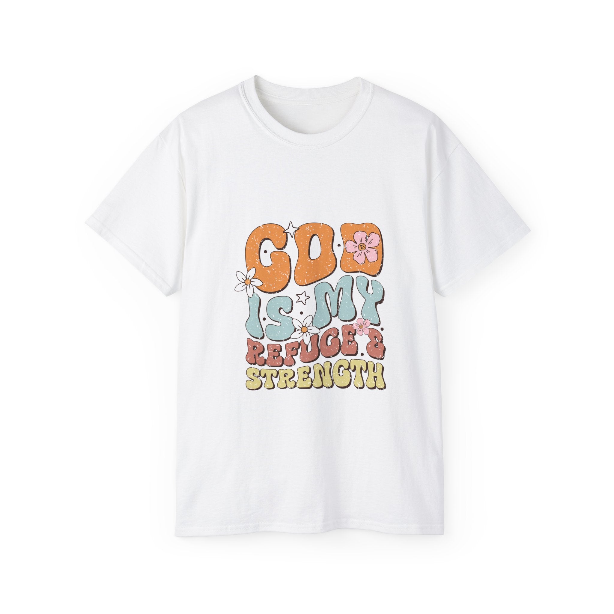 Christian t-shirt, God is my refuge and strength t-shirt