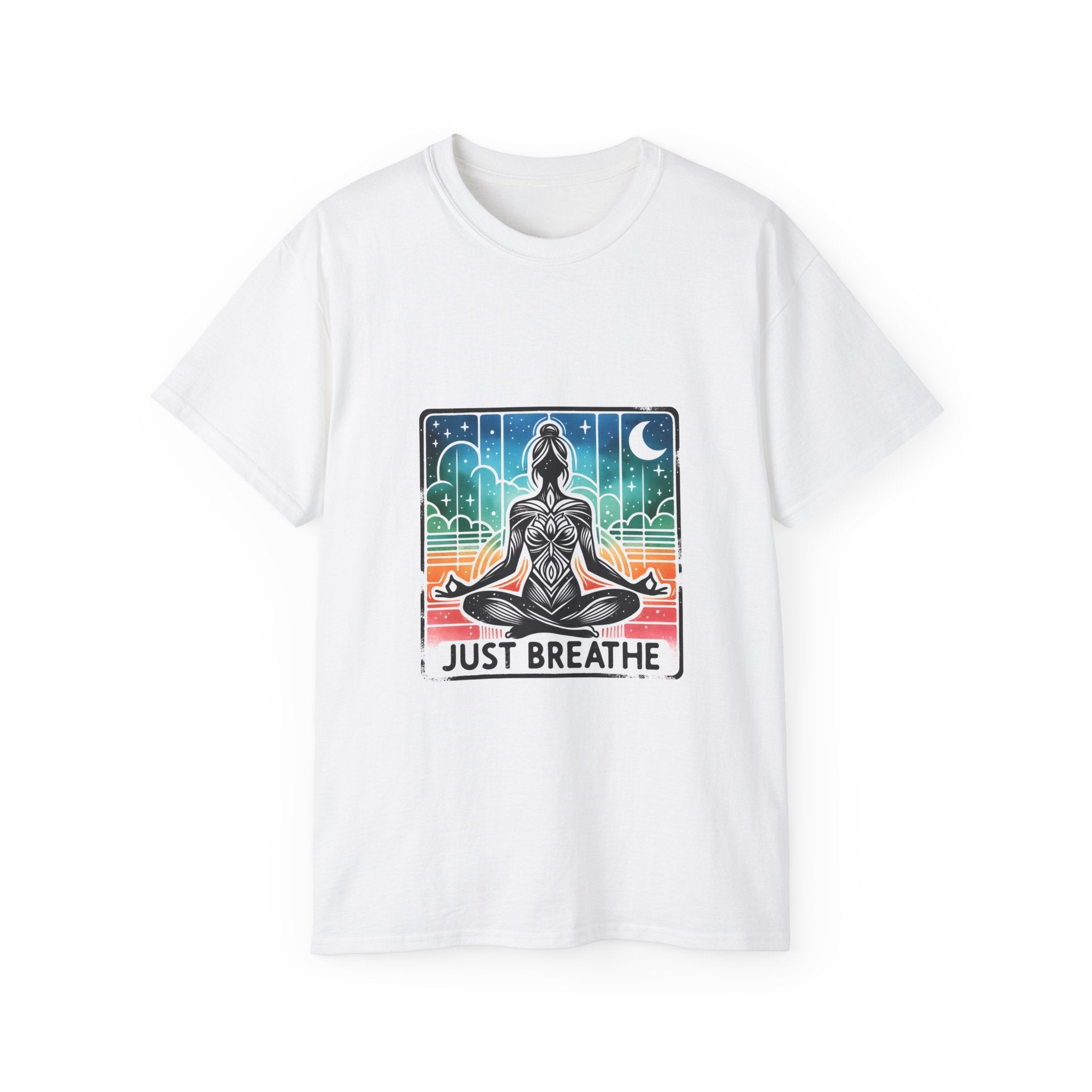 T-shirt da yoga, t-shirt da meditazione, t-shirt Just Breathe