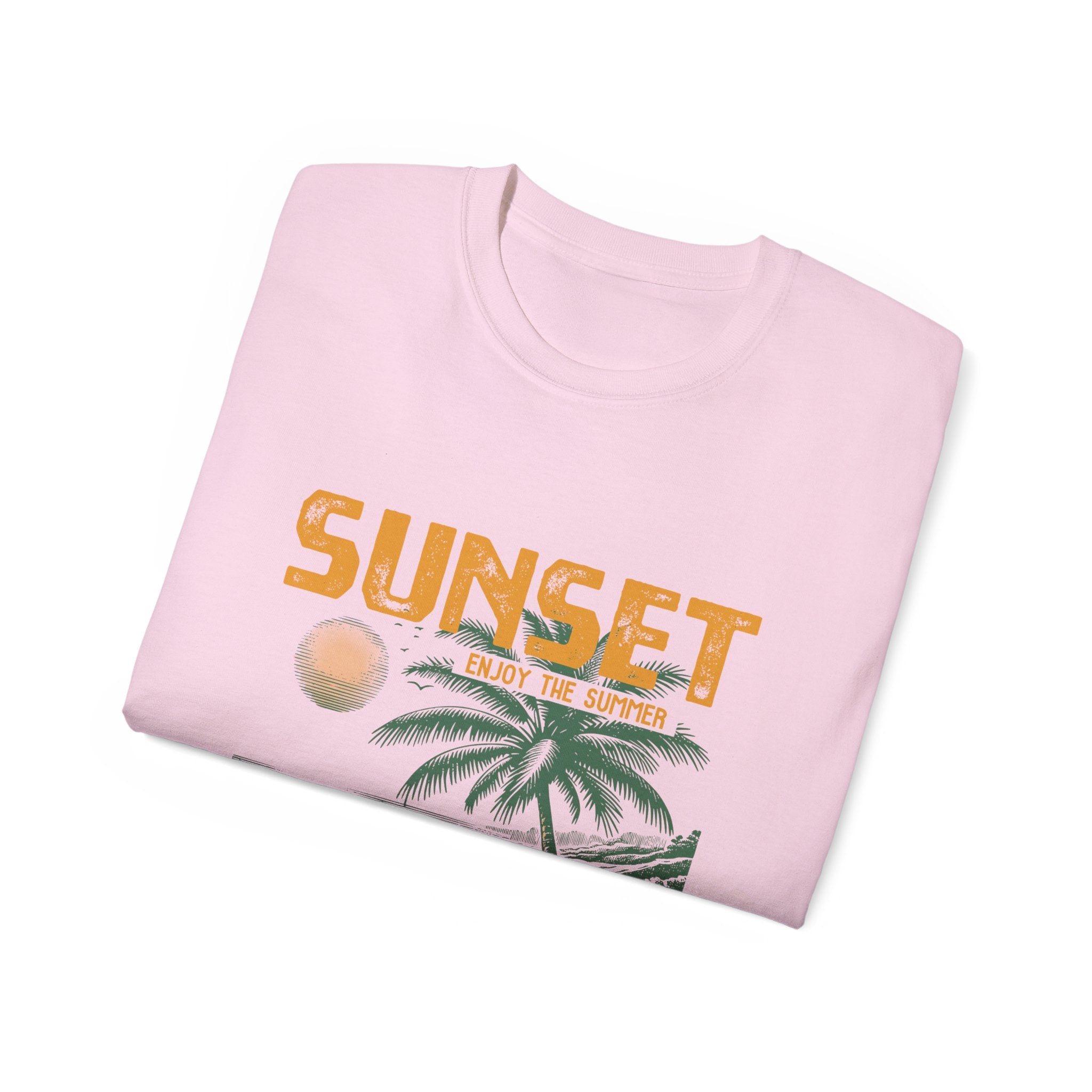 Plage d'été vintage : T-shirt coucher de soleil