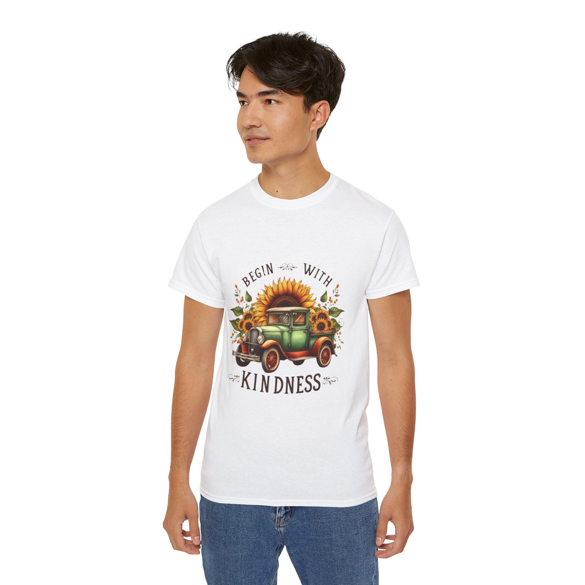 Sunflower t-shirt, Begin with kindness T-shirt