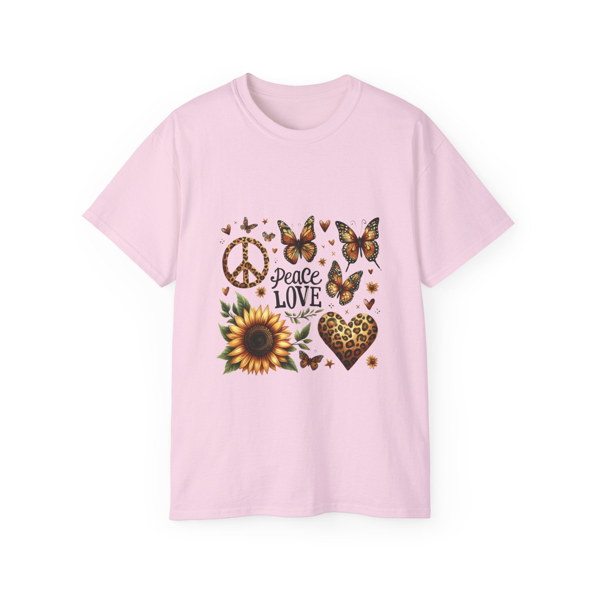 Sunflower t-shirt, Butterflies Peace T-shirt