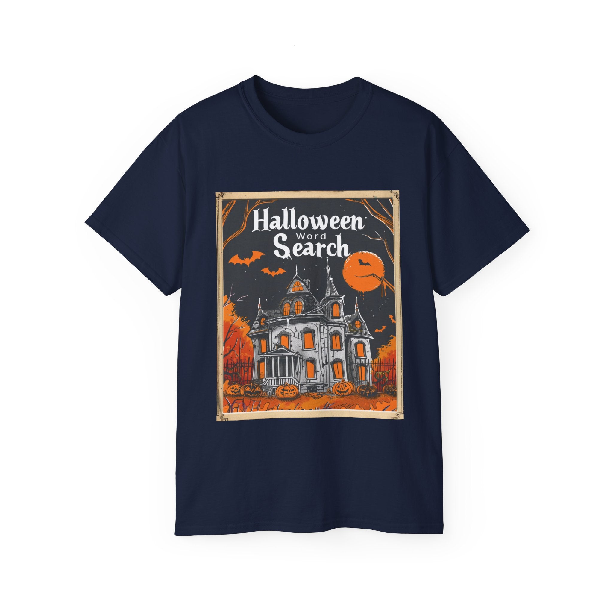 Halloween Word Search T-Shirt – Haunted House Spooky