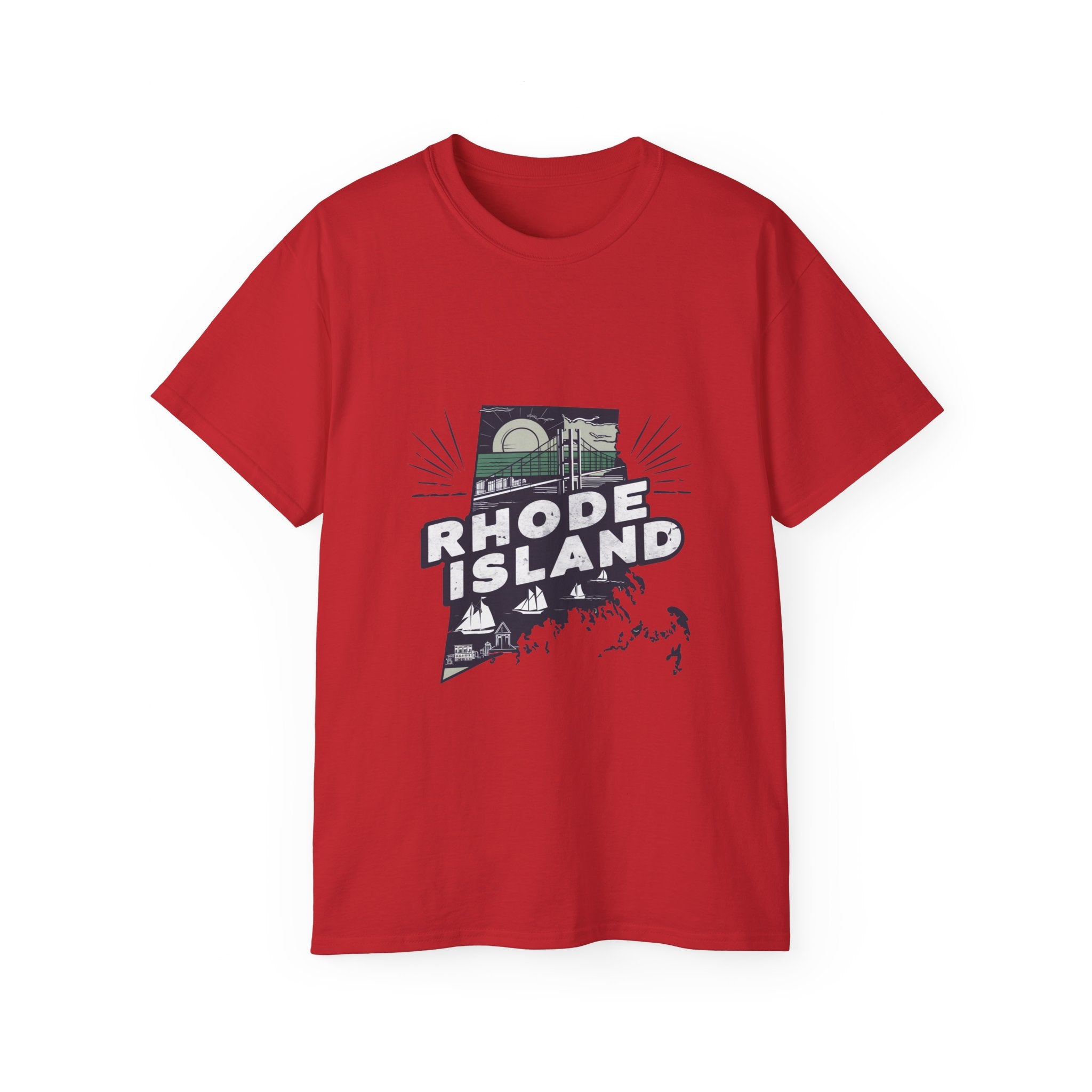 États américains emblématiques rétro : t-shirt Rhode Island