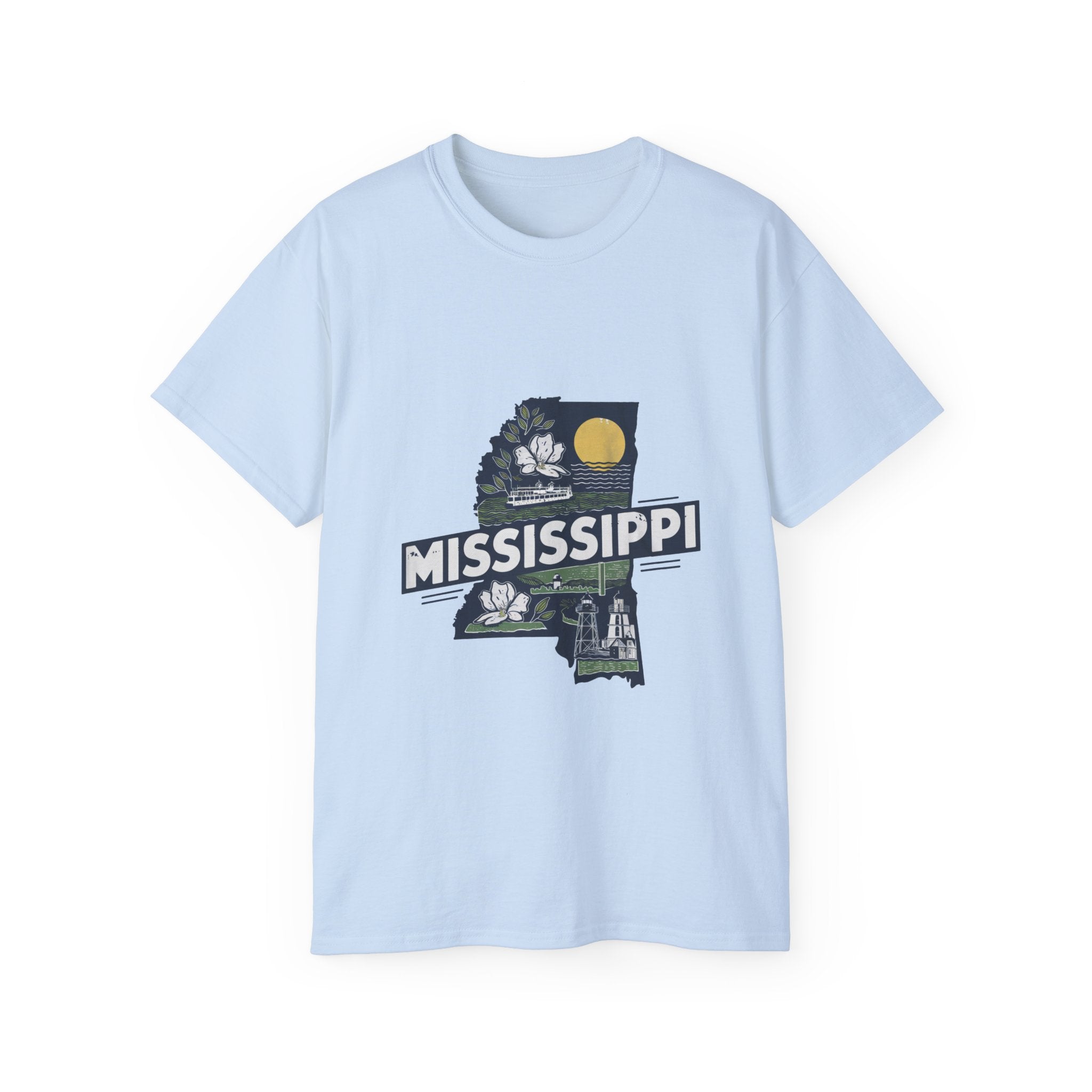 États américains emblématiques rétro : t-shirt Mississippi