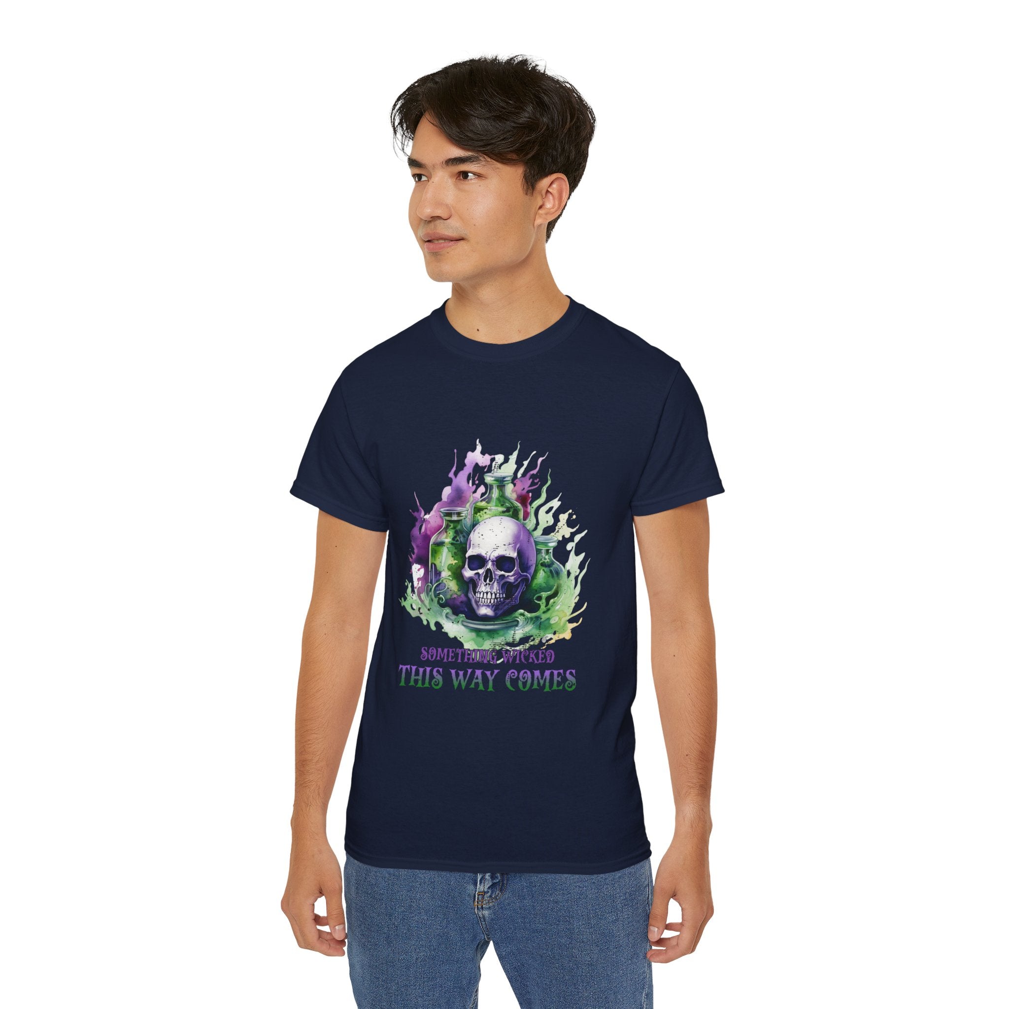 Something Wicked This Way Comes" Skull T-Shirt – Gothic Potion and Skull