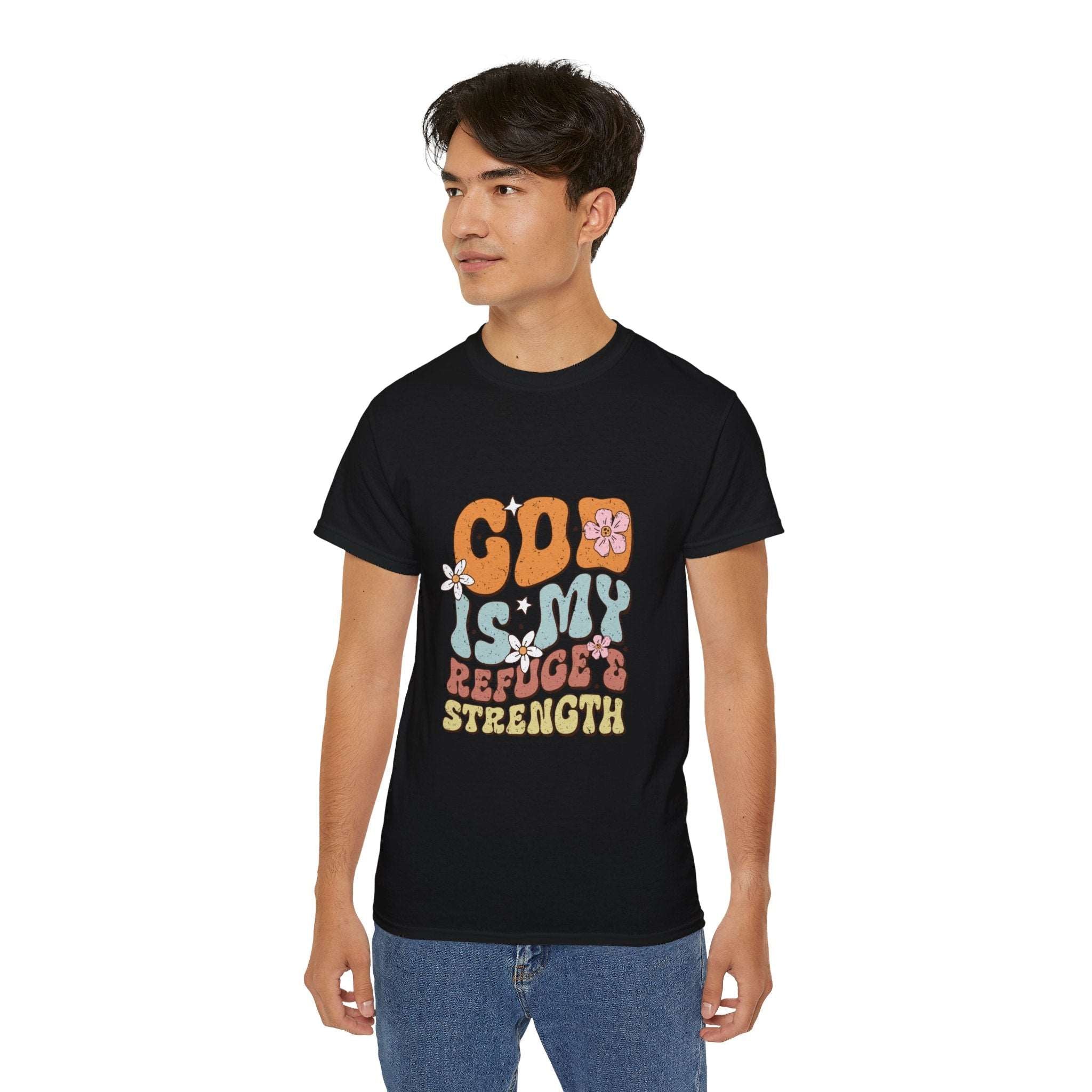 Christian t-shirt, God is my refuge and strength t-shirt