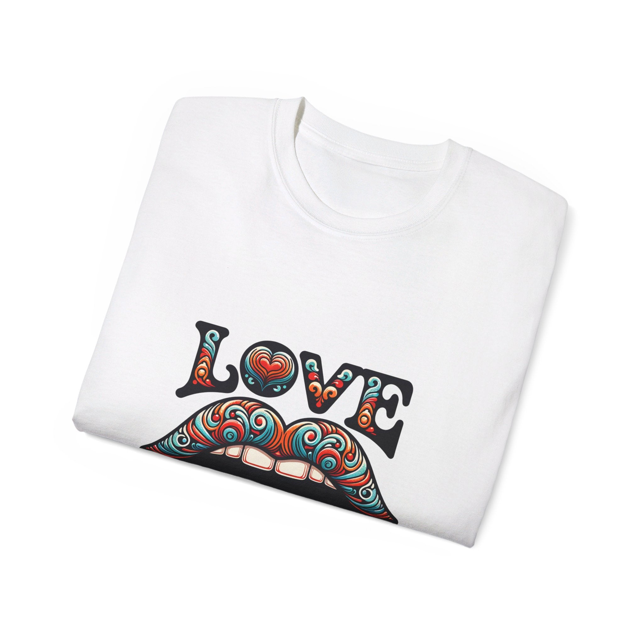 Hippie t-shirt, Love Heart Blue and Red T-shirt