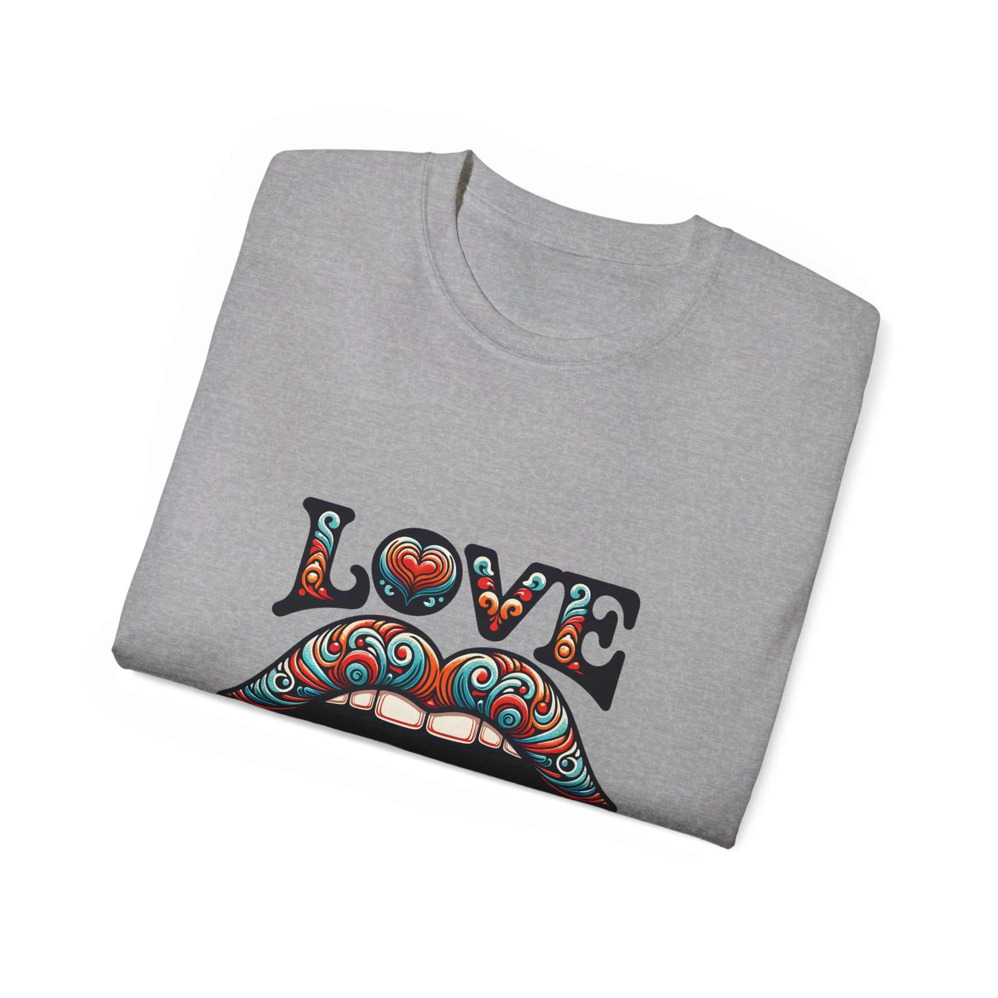 Hippie t-shirt, Love Heart Blue and Red T-shirt