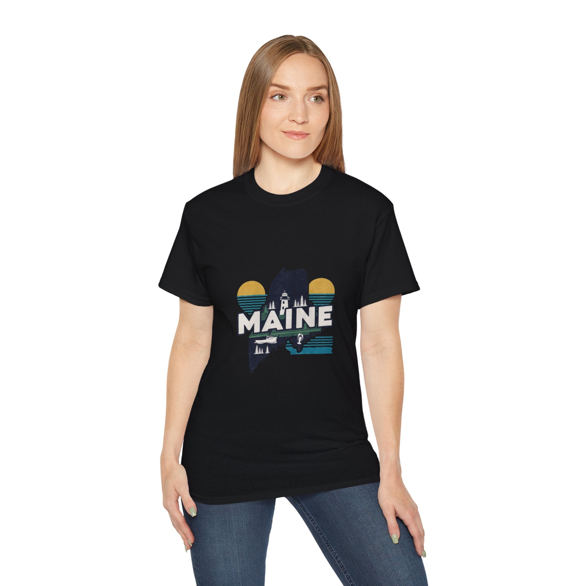 États américains emblématiques rétro : T-shirt Maine