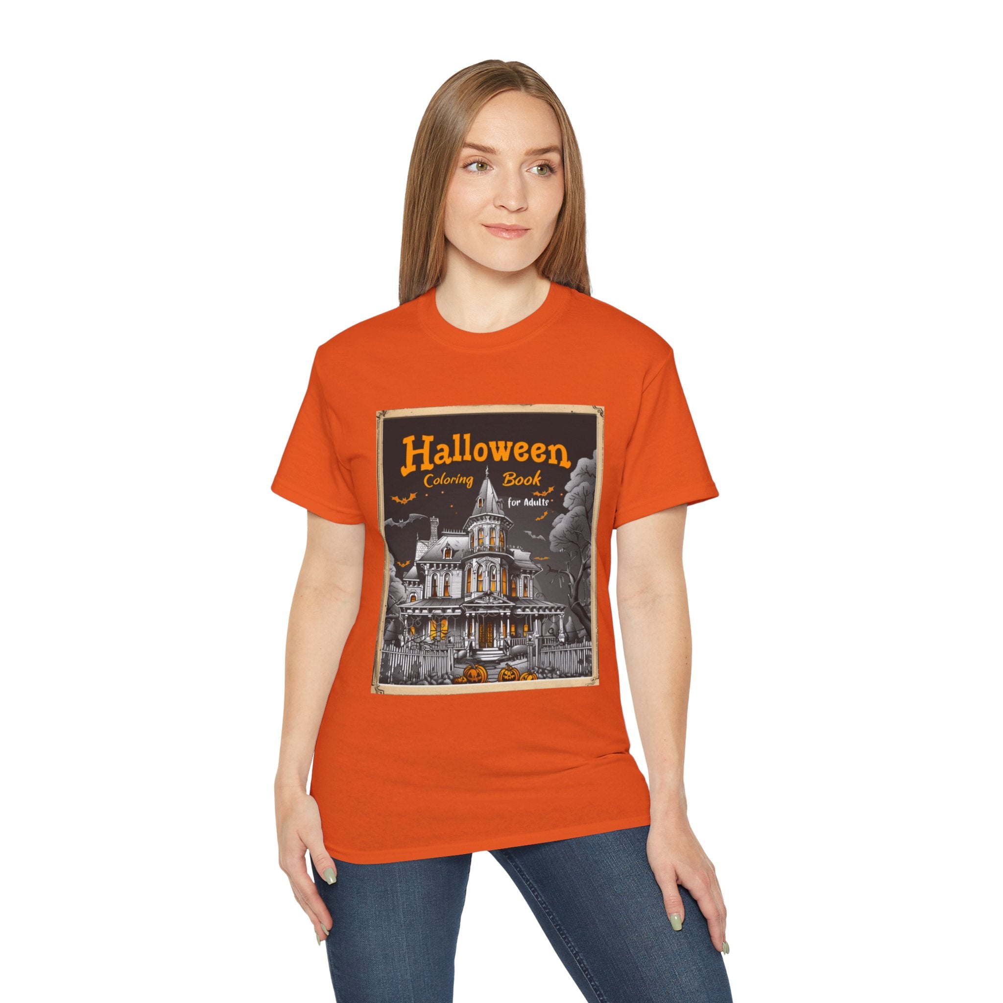 Halloween Coloring Book Graphic T-Shirt – Haunted House Edition