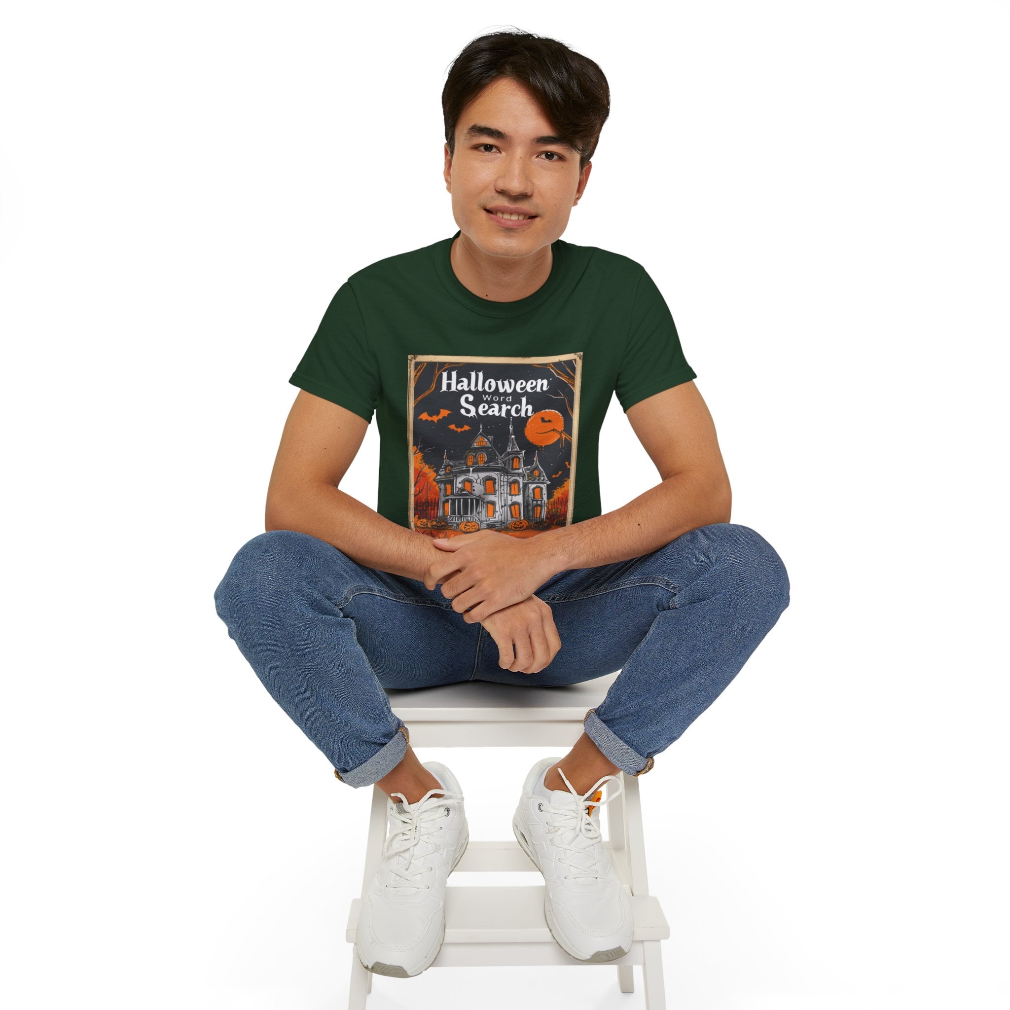 Halloween Word Search T-Shirt – Haunted House Spooky