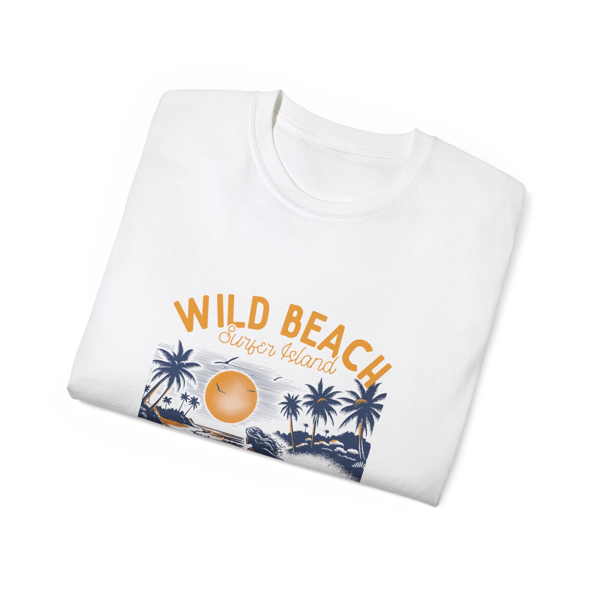 Plage d'été vintage : t-shirt plage sauvage