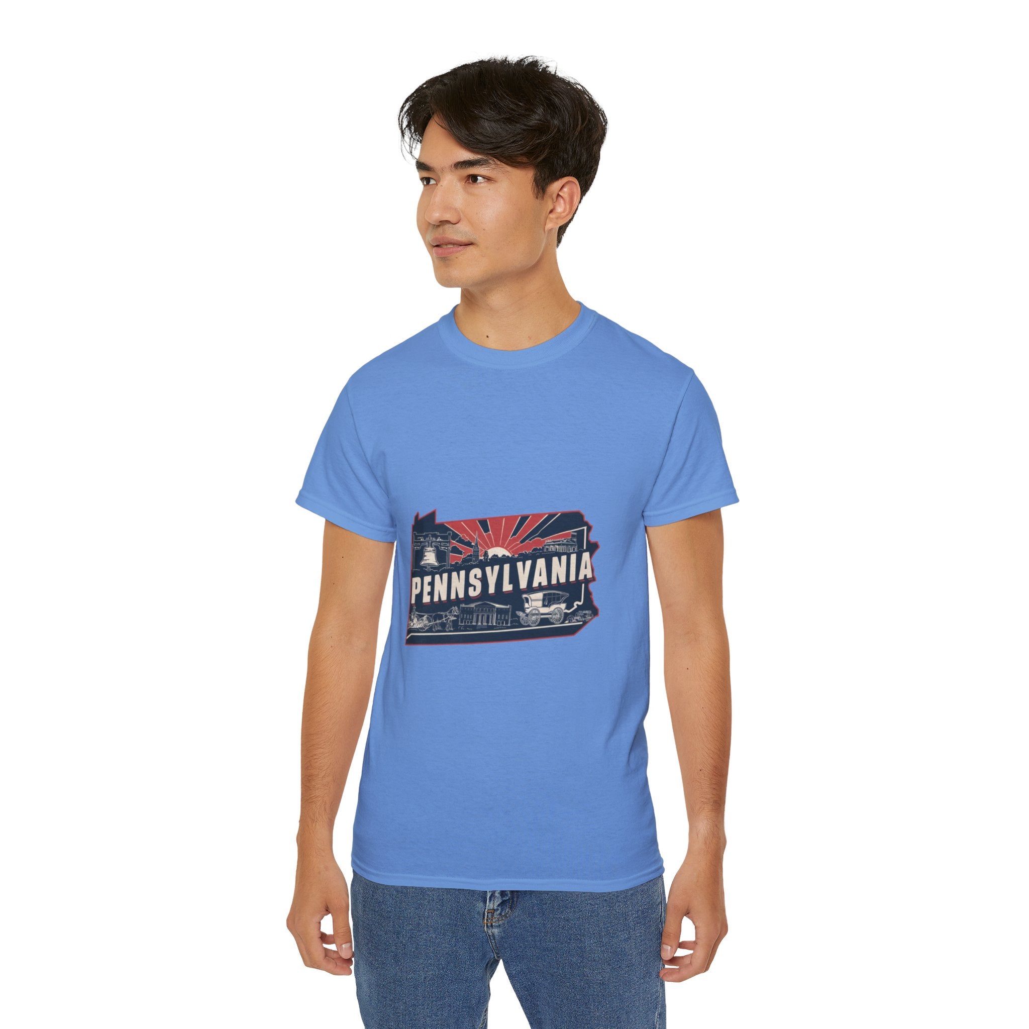 Retro Iconic Stati Uniti: T-shirt Pennsylvania