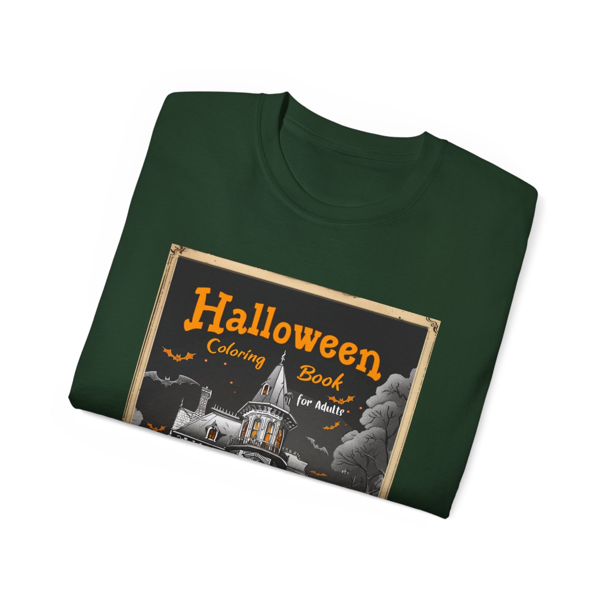 Halloween Coloring Book Graphic T-Shirt – Haunted House Edition