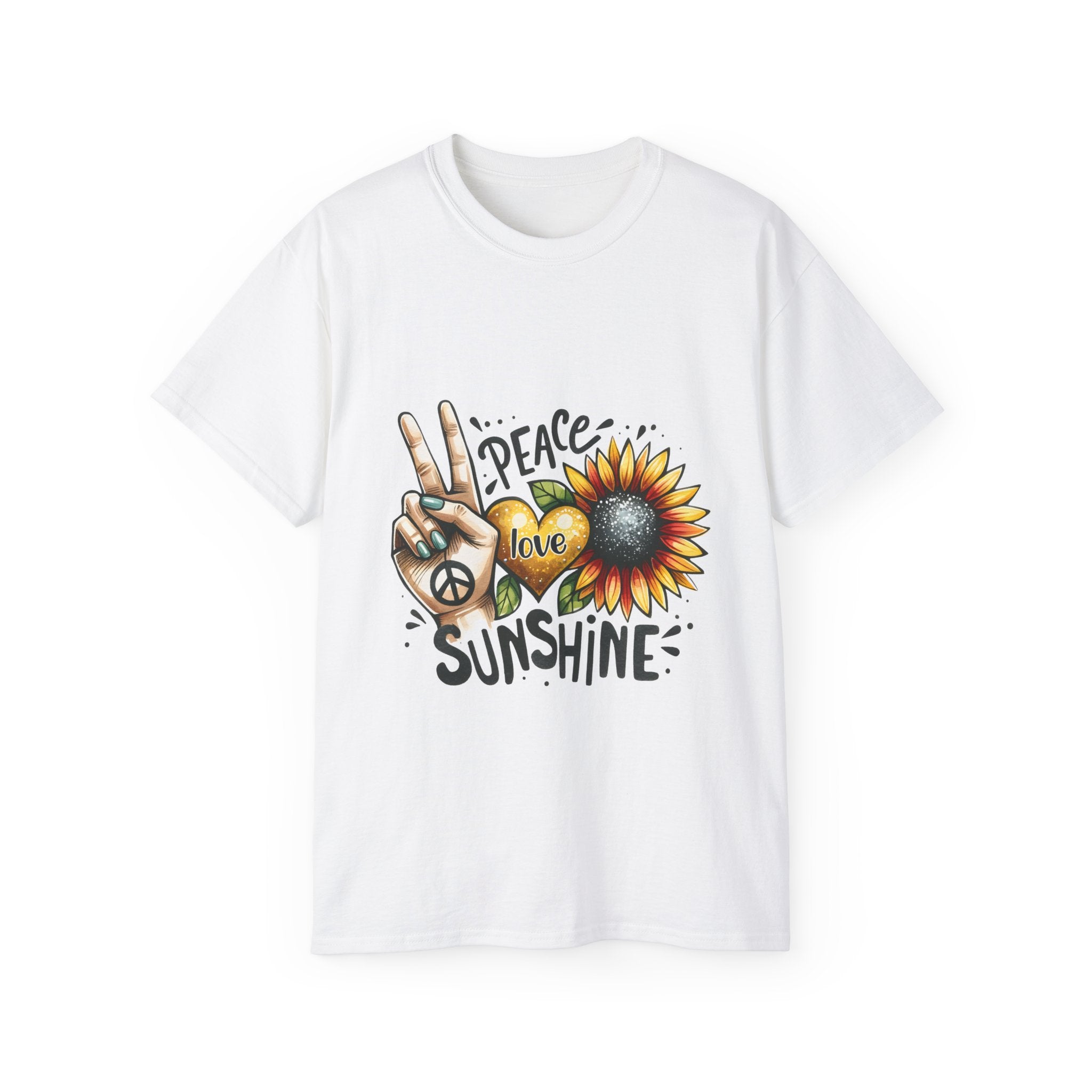 T-shirt Tournesol, T-shirt Peace Love Sunshine