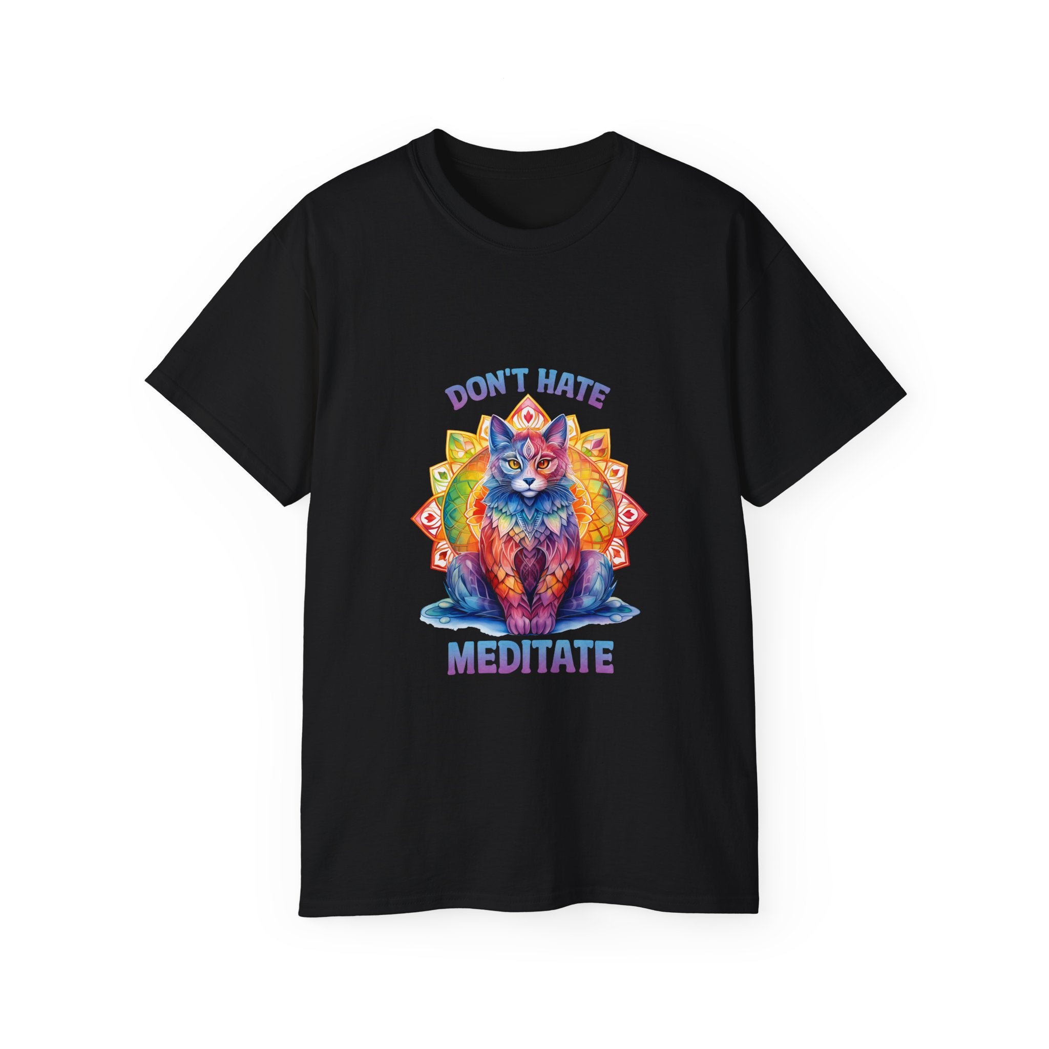 Yoga t-shirt, Mediatation t-shirt, Don't Hate  Meditate T-shirt