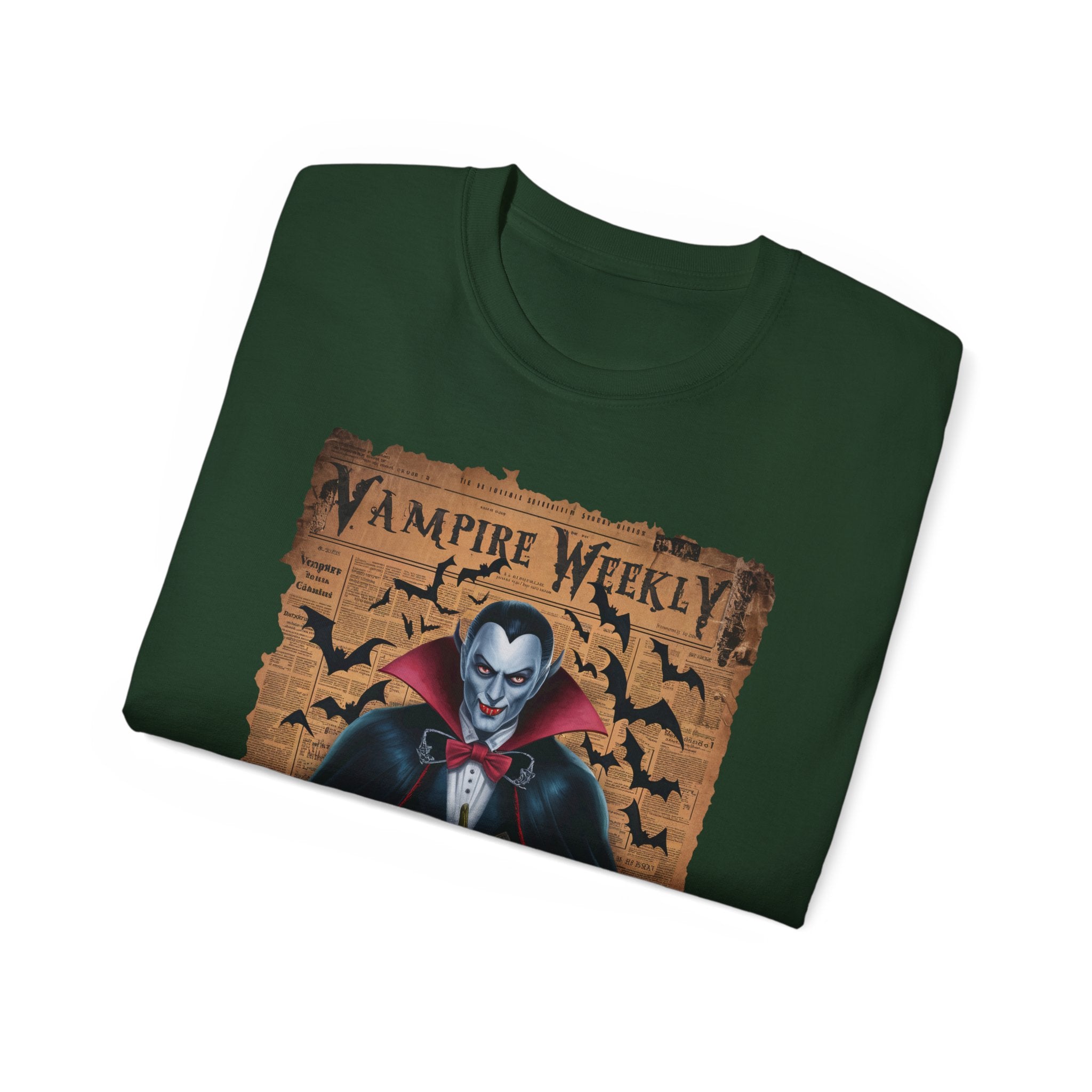 Vampire Weekly T-Shirt – Halloween Dracula with Pumpkin Design