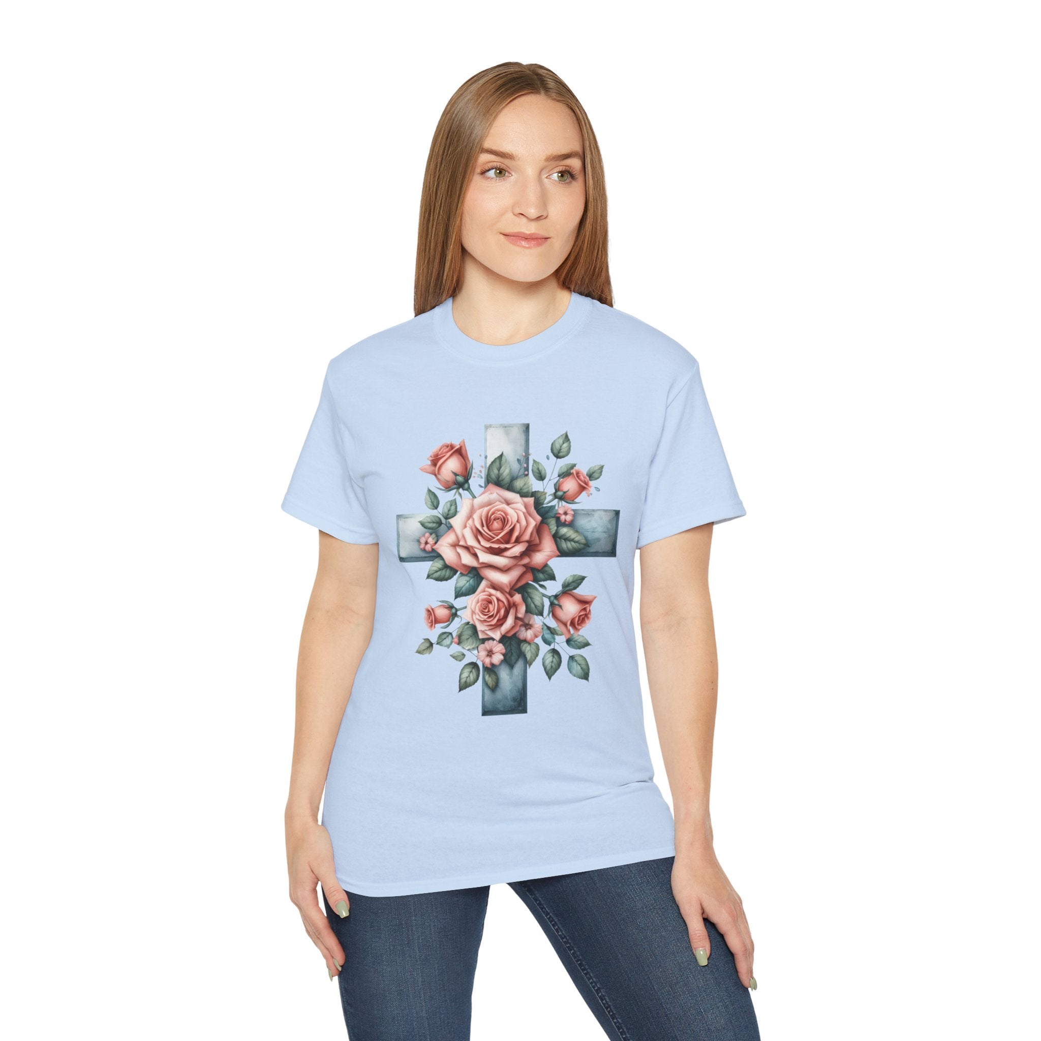 Christian t-shirt,Floral Cross t-shirt