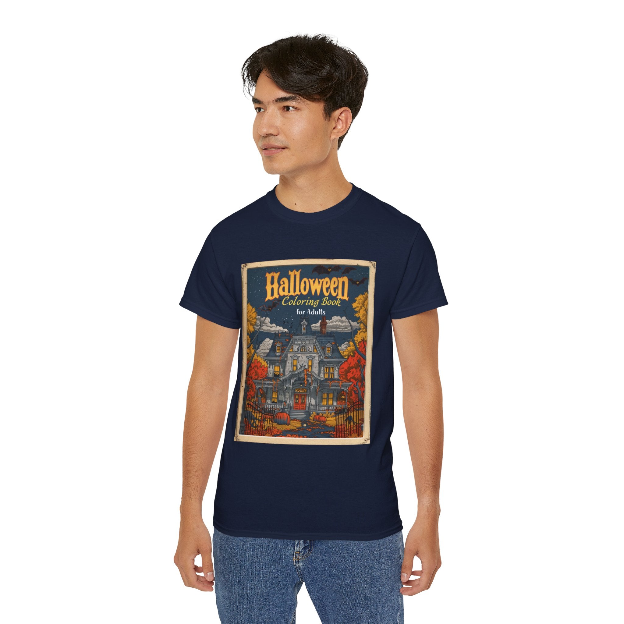 Halloween Coloring Book for Adults T-Shirt – Spooky Haunted House Design