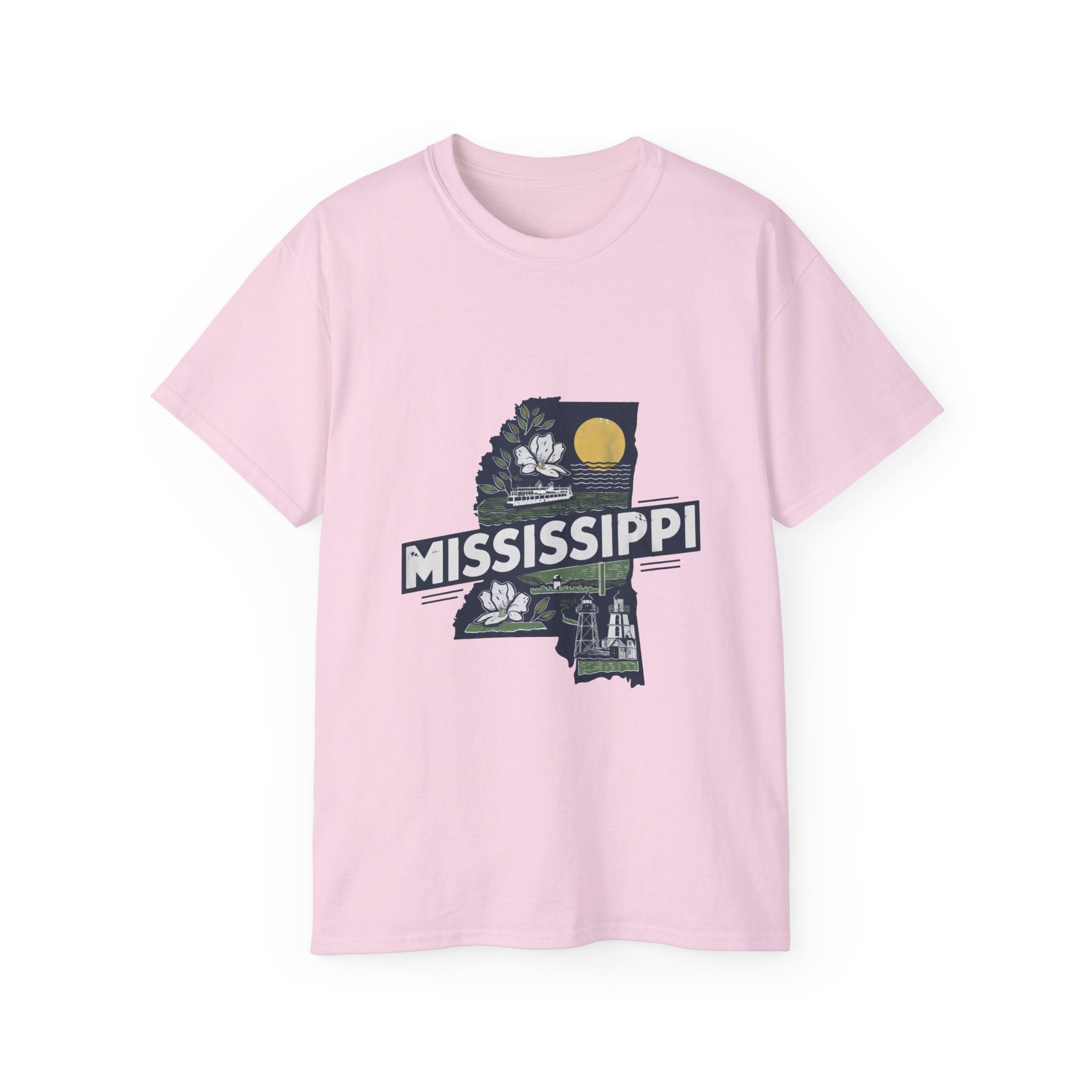 États américains emblématiques rétro : t-shirt Mississippi