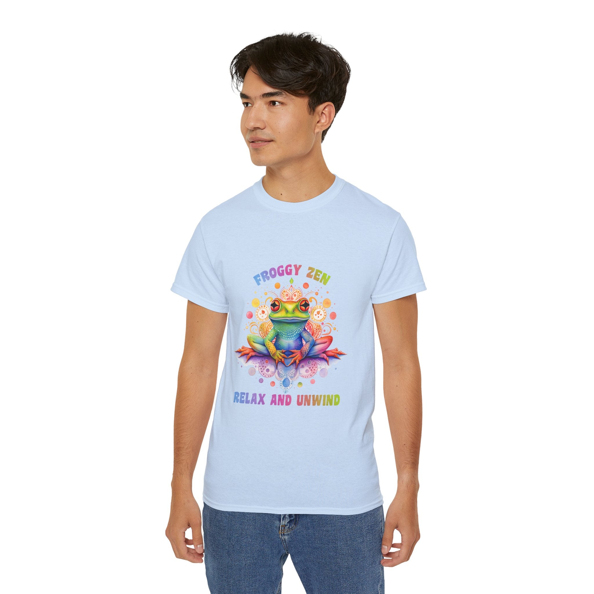 T-shirt da yoga, t-shirt da meditazione, t-shirt Froggy zen