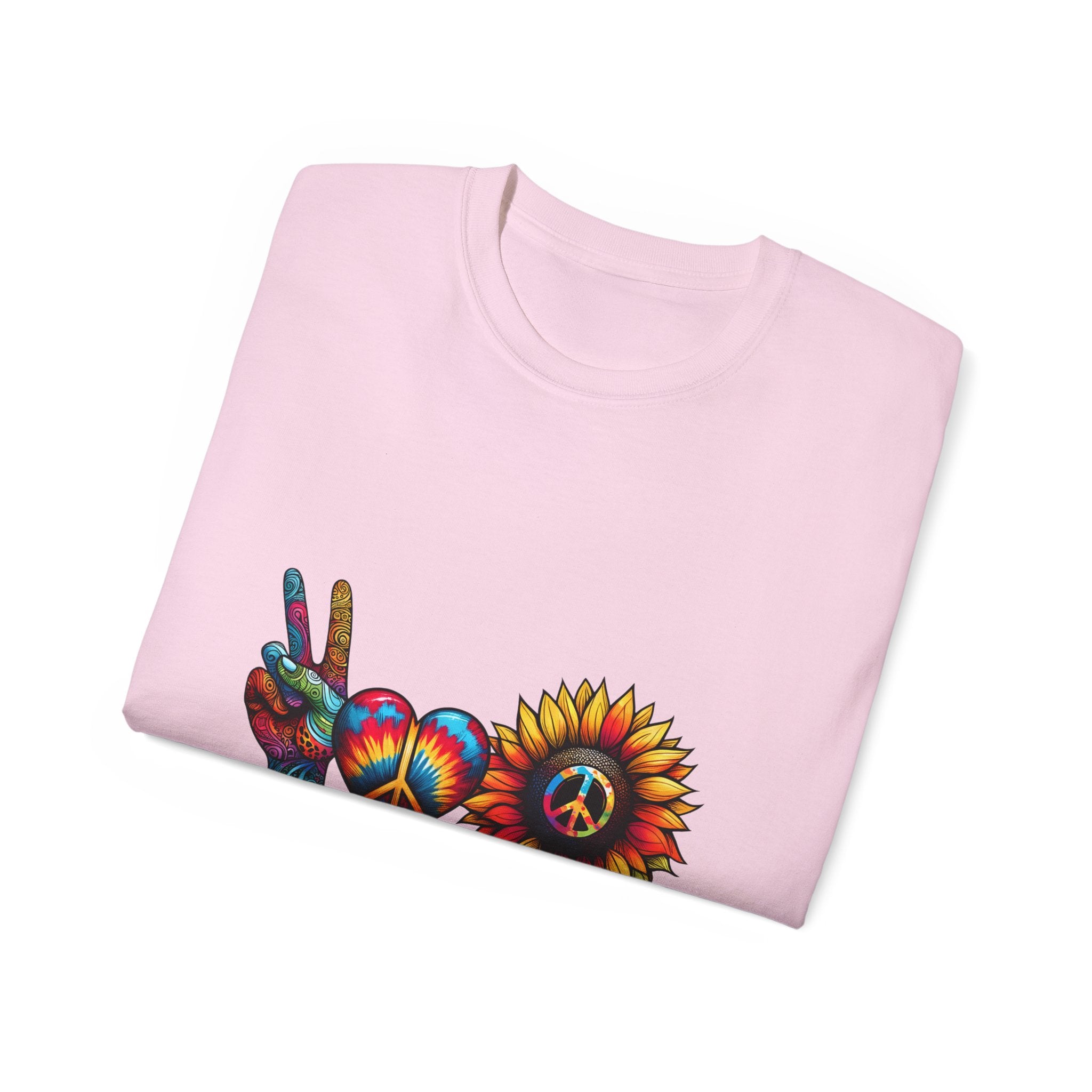 T-shirt hippie, t-shirt "paix" et "amour"