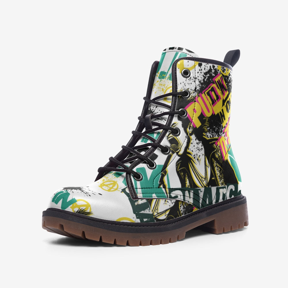 Bold Vegan Punk Combat Boots – Statement Footwear for Rebellious Style