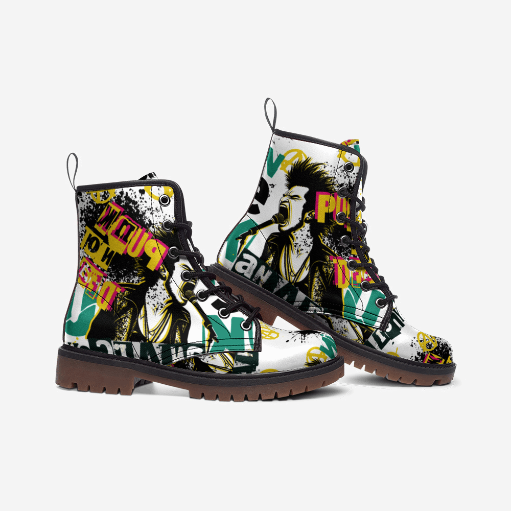 Bold Vegan Punk Combat Boots – Statement Footwear for Rebellious Style