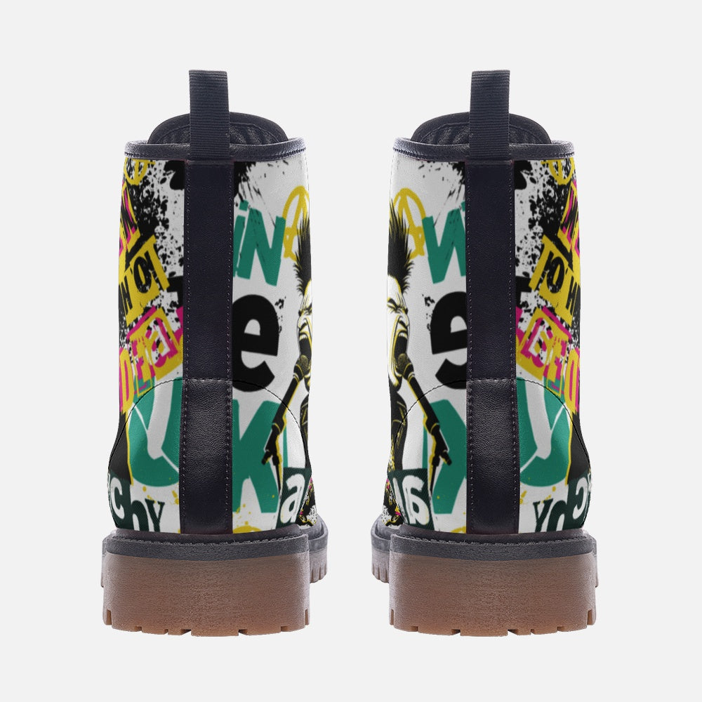 Bold Vegan Punk Combat Boots – Statement Footwear for Rebellious Style