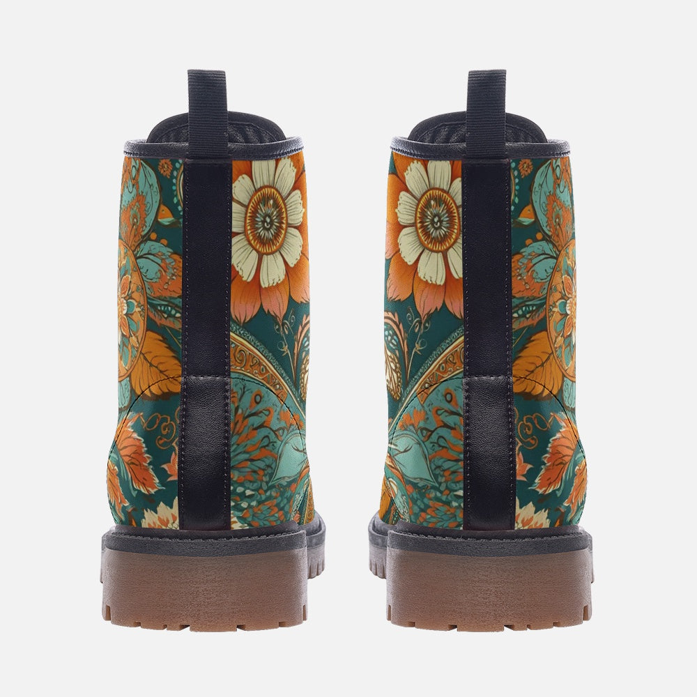 Floral Combat Boots – Colorful Vegan Boots for Everyday Wear