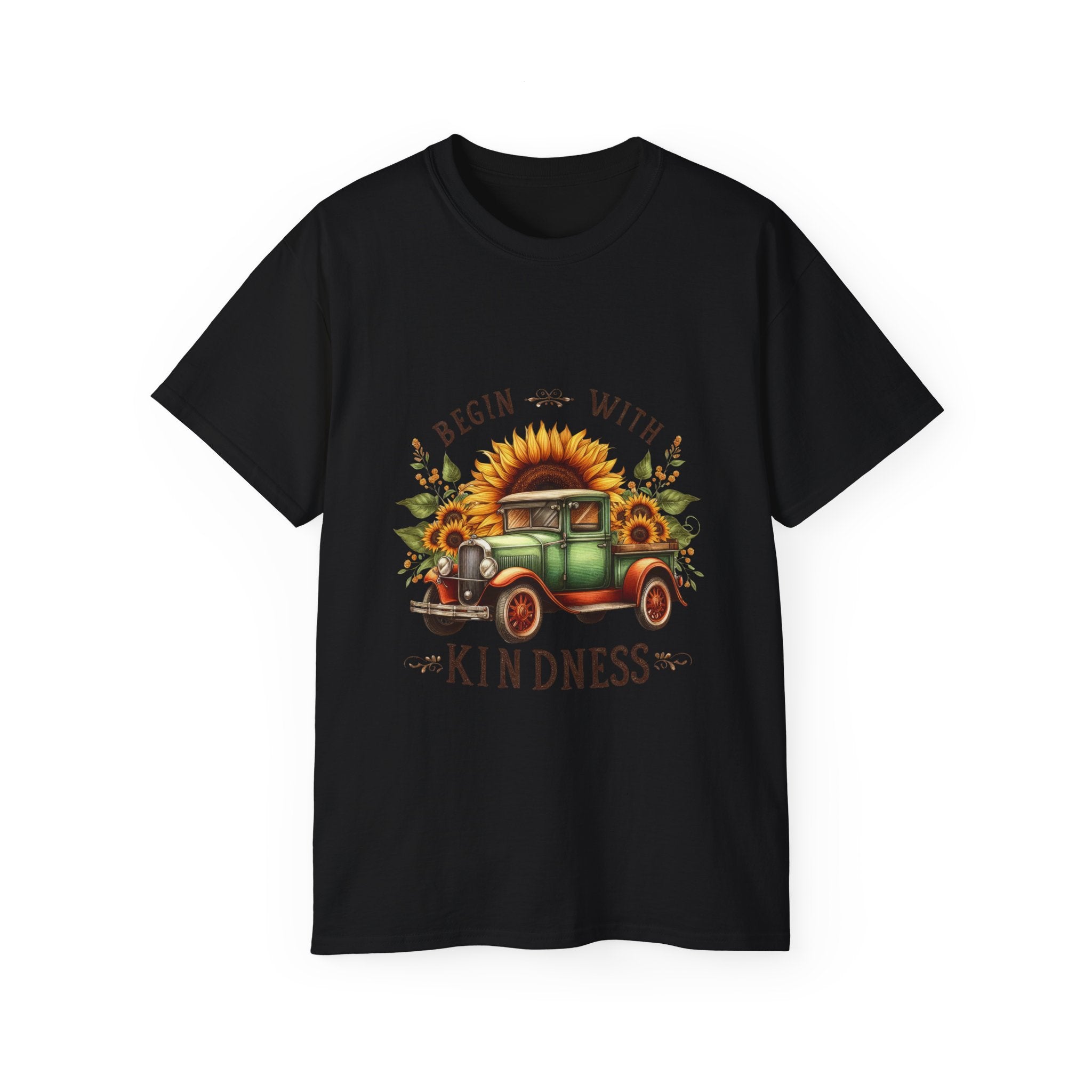 Sunflower t-shirt, Begin with kindness T-shirt